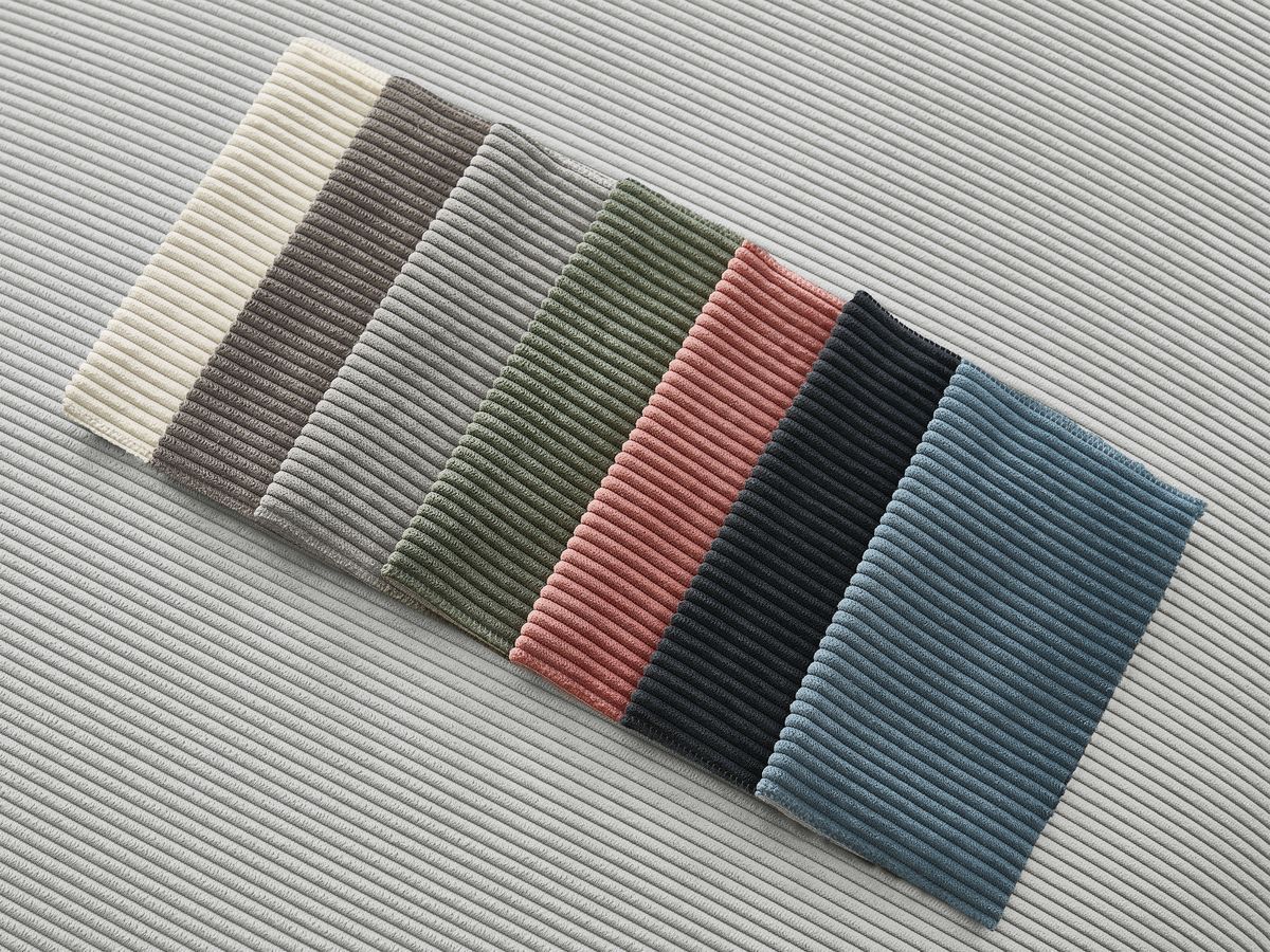 Bobochic Sidonie Schlafsofa 3-Sitzer mit Bettkasten Cordsamt Hellgrau