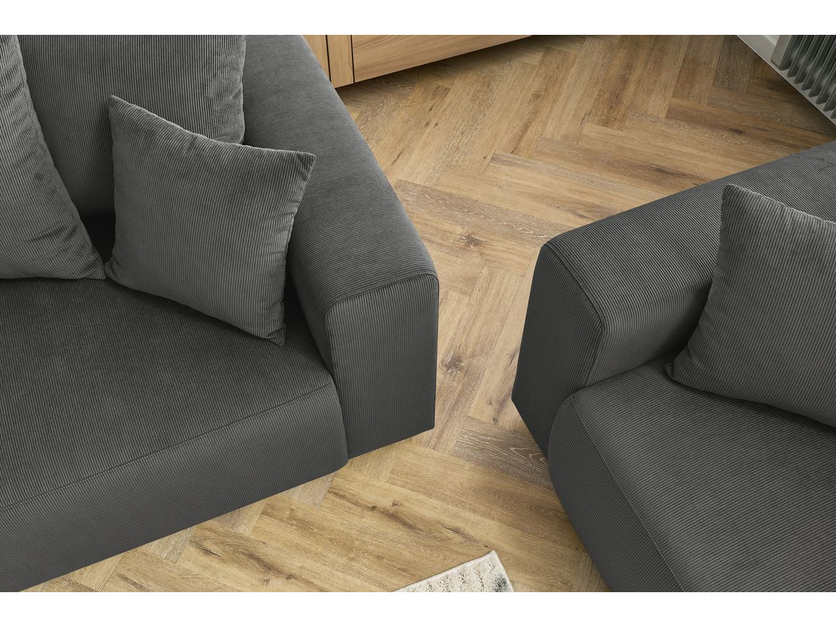 Bobochic Envy Sofa 5-Sitzer Cordsamt Dunkelgrau