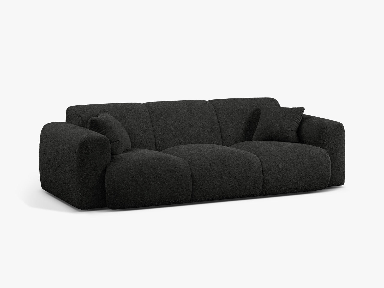 Micadoni Sofa Molino 3-Sitzer Boucle Baloo Schwarz