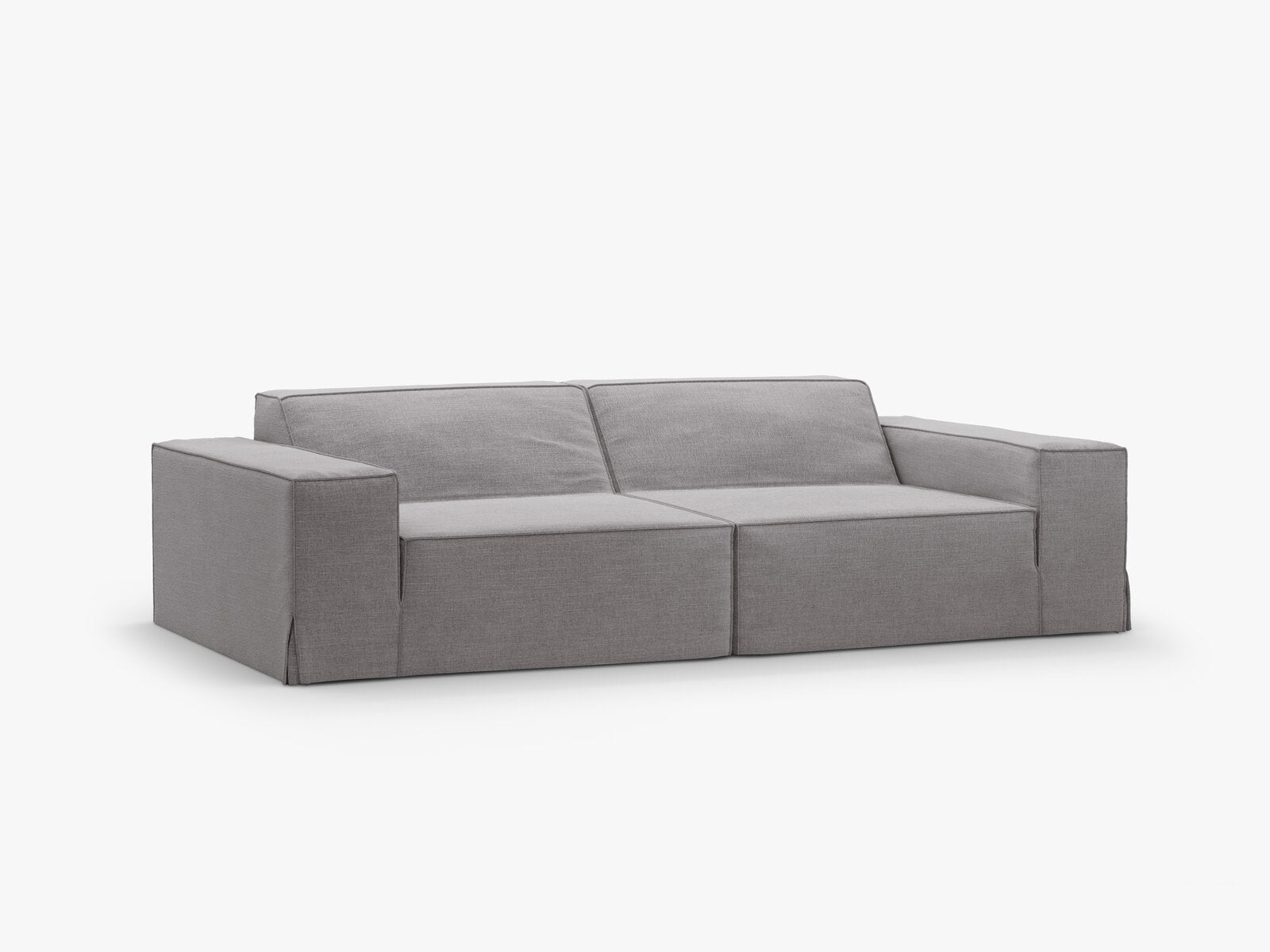 Micadoni 3-Sitzer Sofa Jodie Strukturierter Stoff Lins Warmes Grau