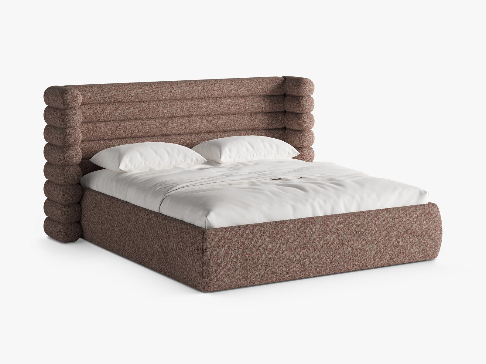 Micadoni Stauraumbett mit Kopfteil Mount Strukturierter Stoff Puente Rosa Melange 200x200