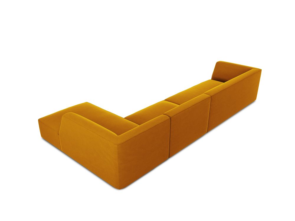 Cosmopolitan Design Ecksofa Siena 5-Sitzer Samt Salvador Gelb Rechts