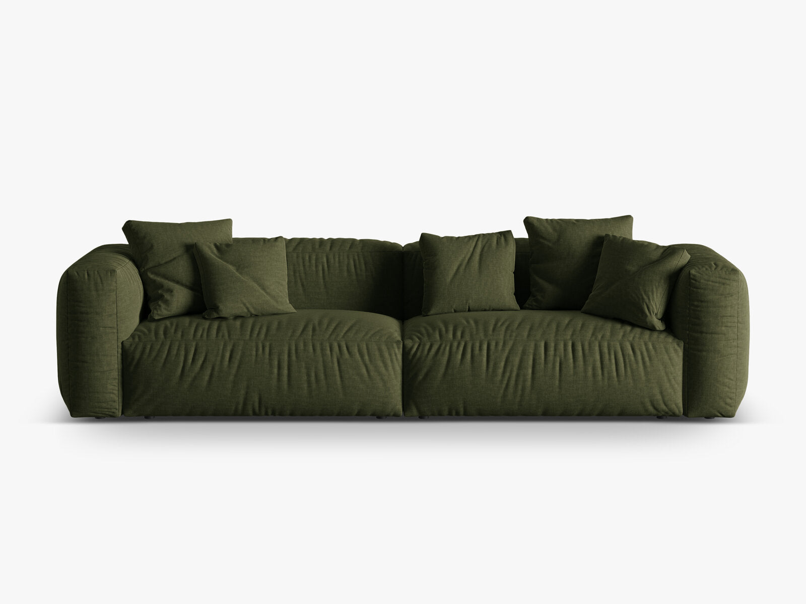 Micadoni Sofa Martina 4-Sitzer Strukturierter Stoff Boston Grün