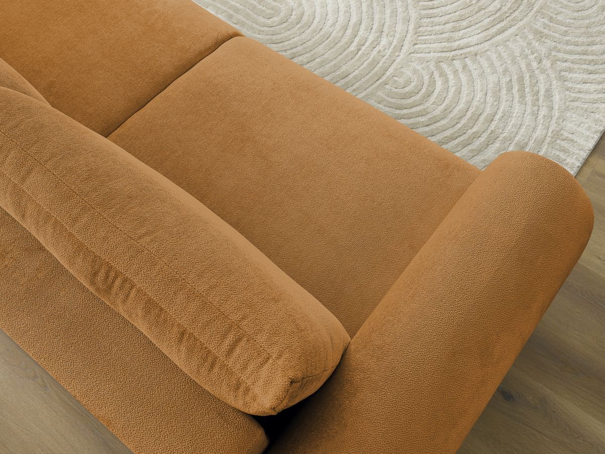 Bobochic Lucien Schlafsofa 3-Sitzer mit Bettkasten Stoff Gelb
