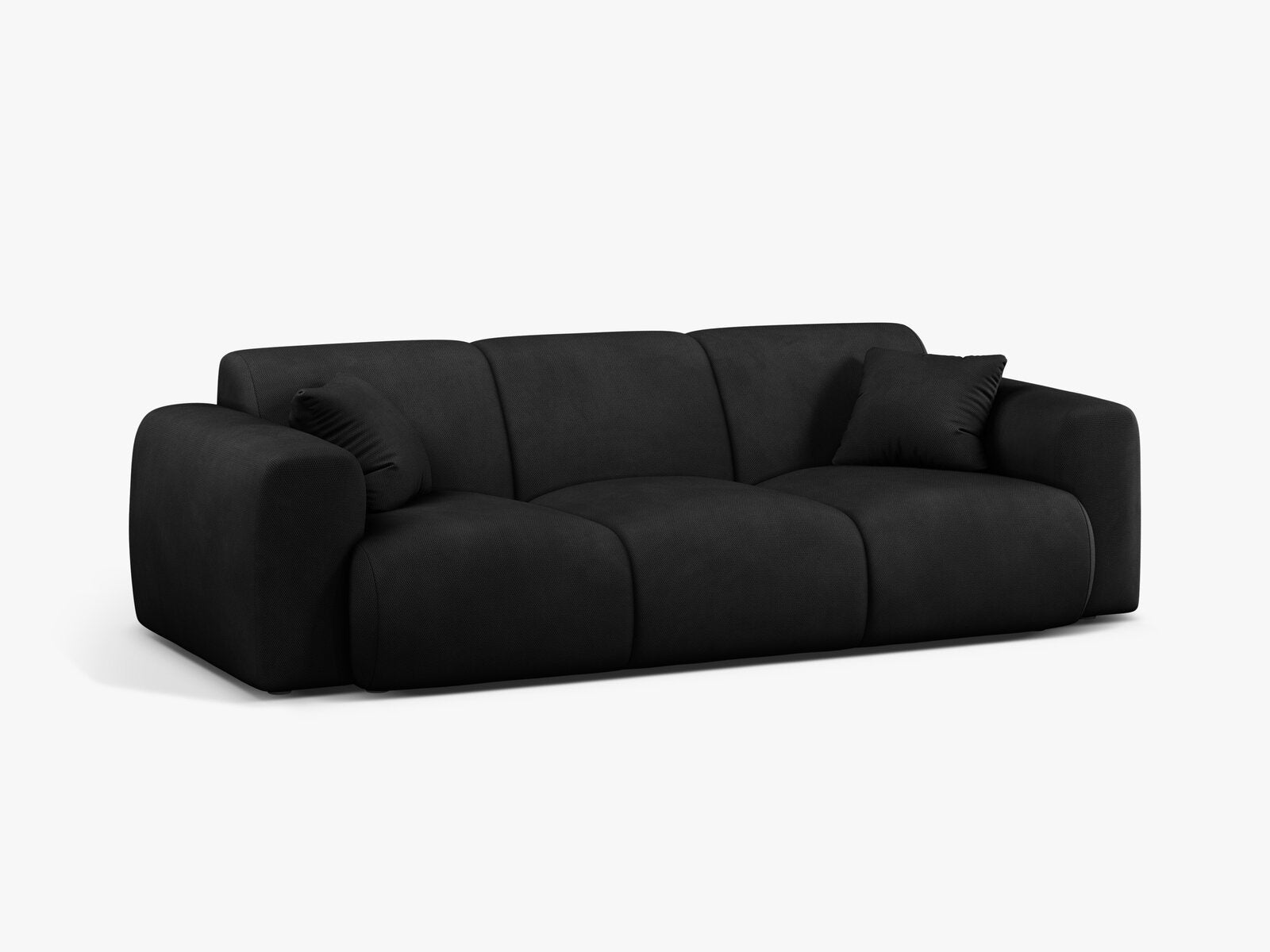 Micadoni Sofa Molino 3-Sitzer Strukturierter Stoff Rebel Schwarz