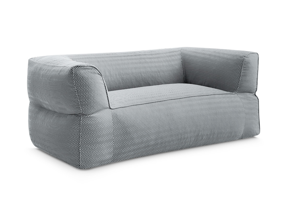 Bobochic Nour Gartensofa 2-Sitzer Stoff Schwarz