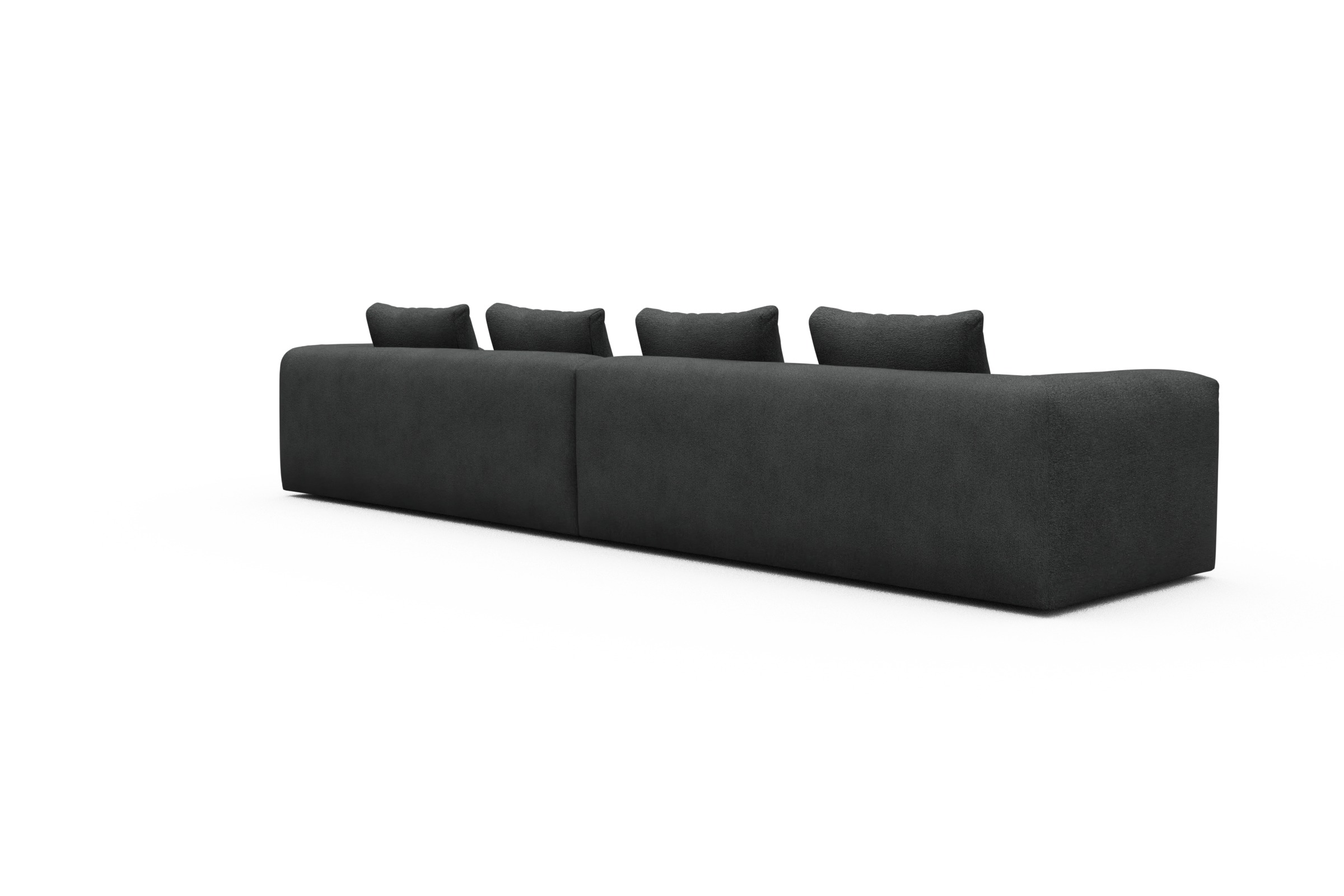 Sofa Modulares XXL Sofa Fred 5-Sitzer Boucle-Charcoal