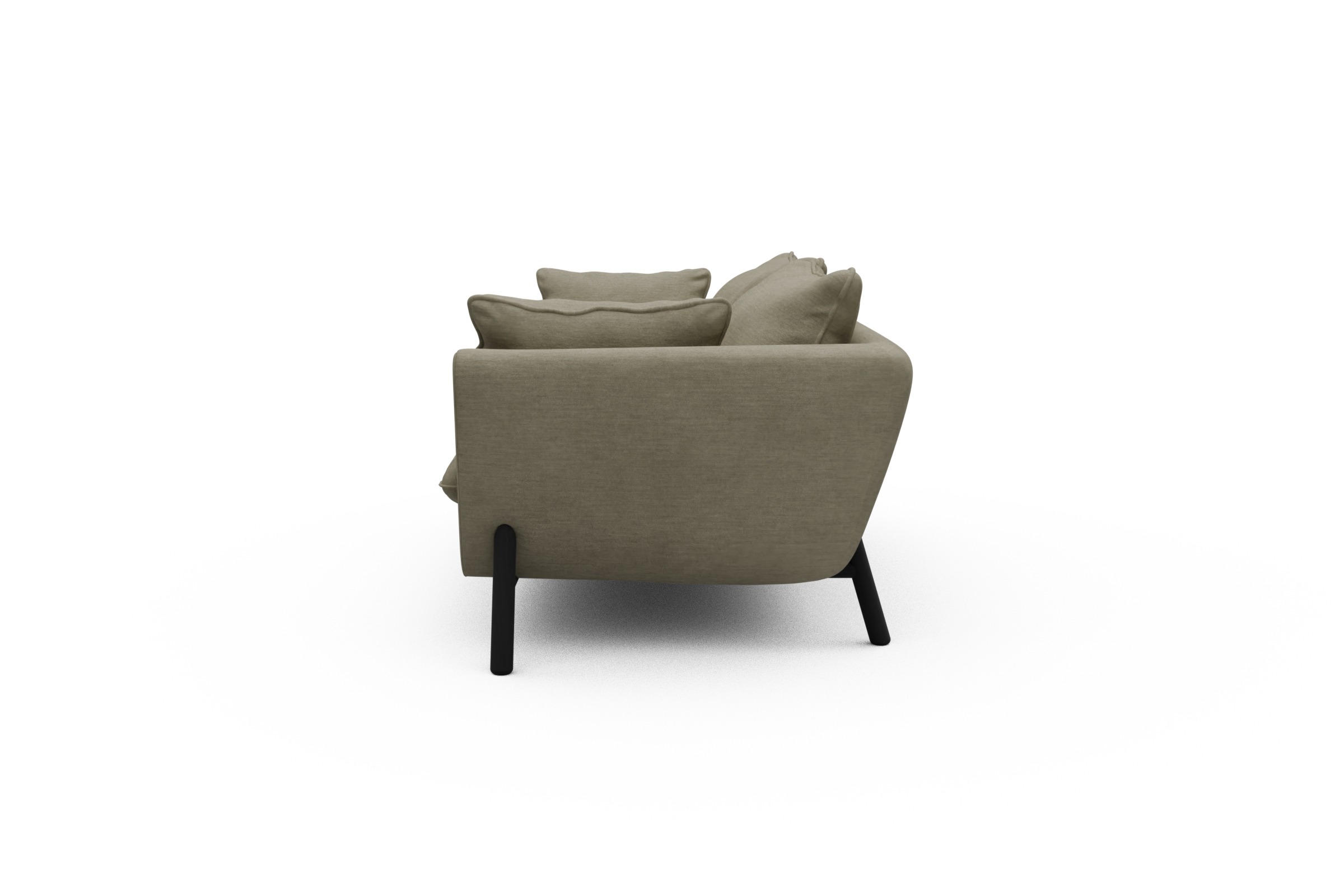 Sofa Emil PREMIUM 2-Sitzer Beinfarbe Eiche Schwarz Vivus-Dusty-Sand