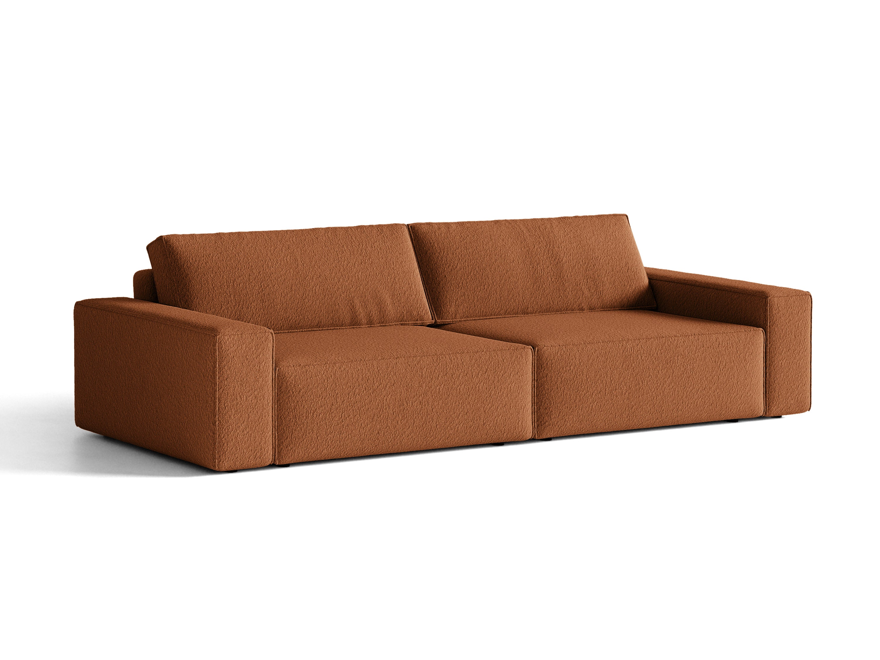 Micadoni Schlafsofa Jodie 3-Sitzer Boucle Baloo Terrakotta