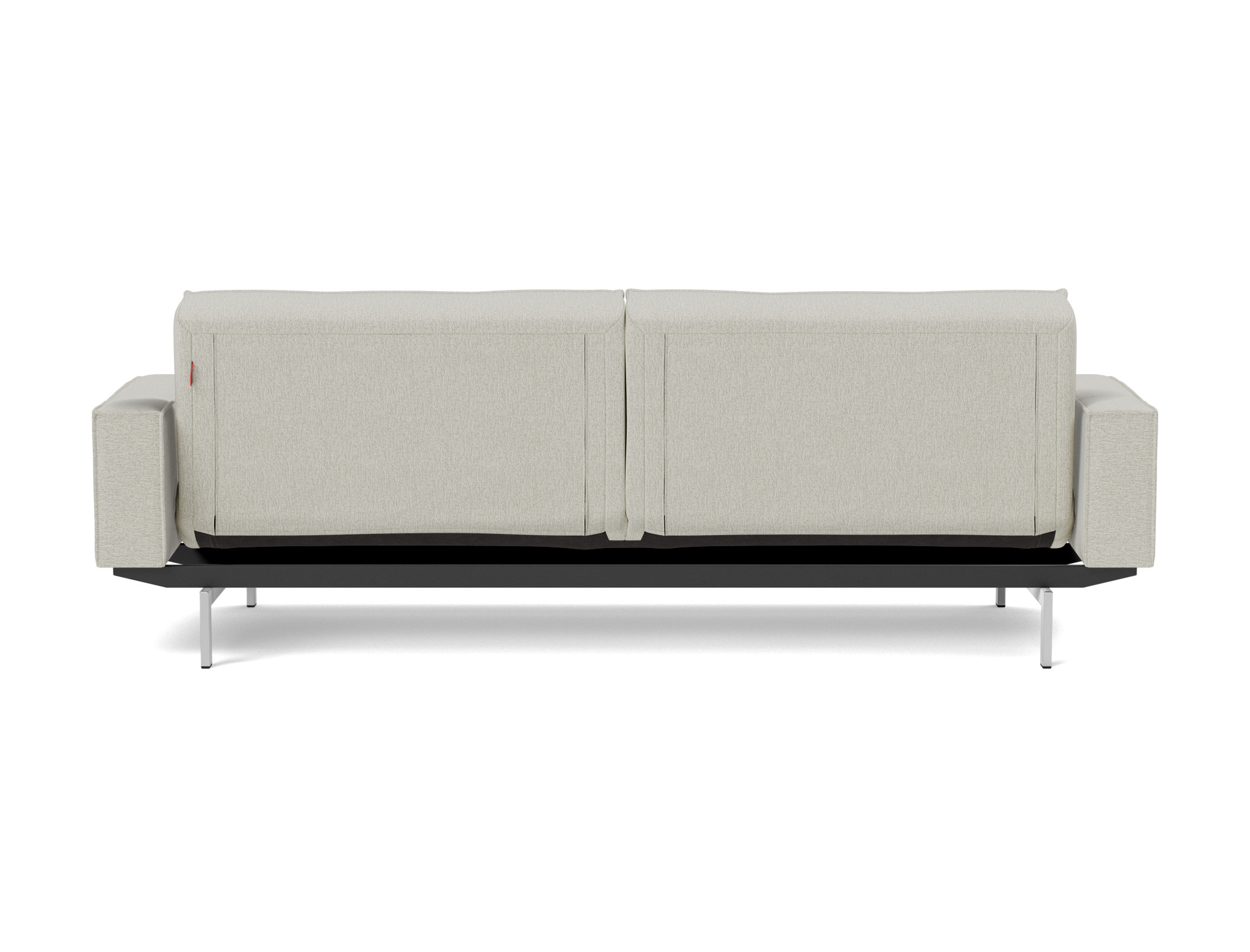 Schlafsofa Splitback mit Armlehnen Flachgewebe Mixed Dance 527-Natural Beine Chrom