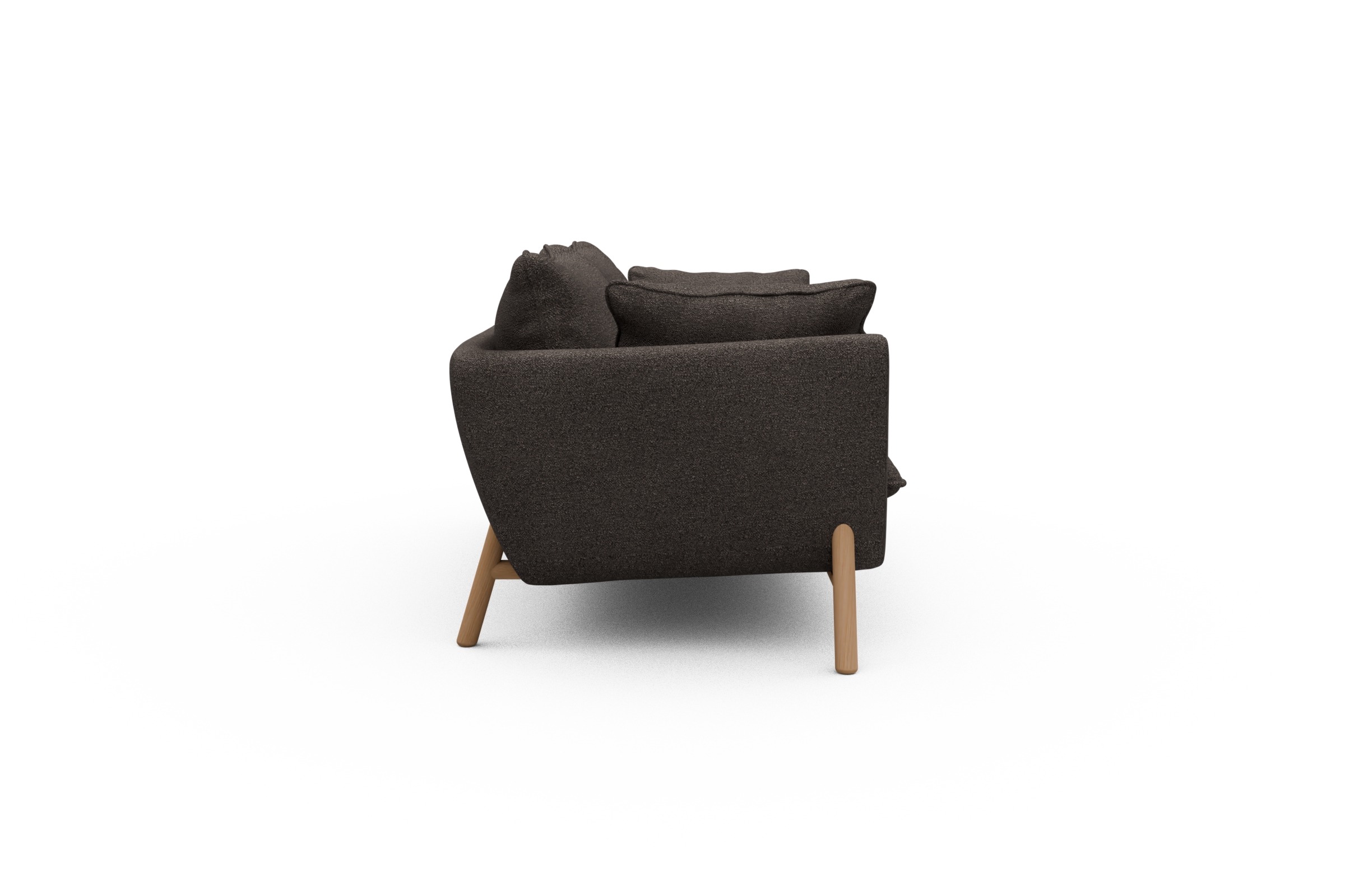 Sofa Emil PREMIUM 2-Sitzer Beinfarbe Eiche Natur Boucle-Taupe