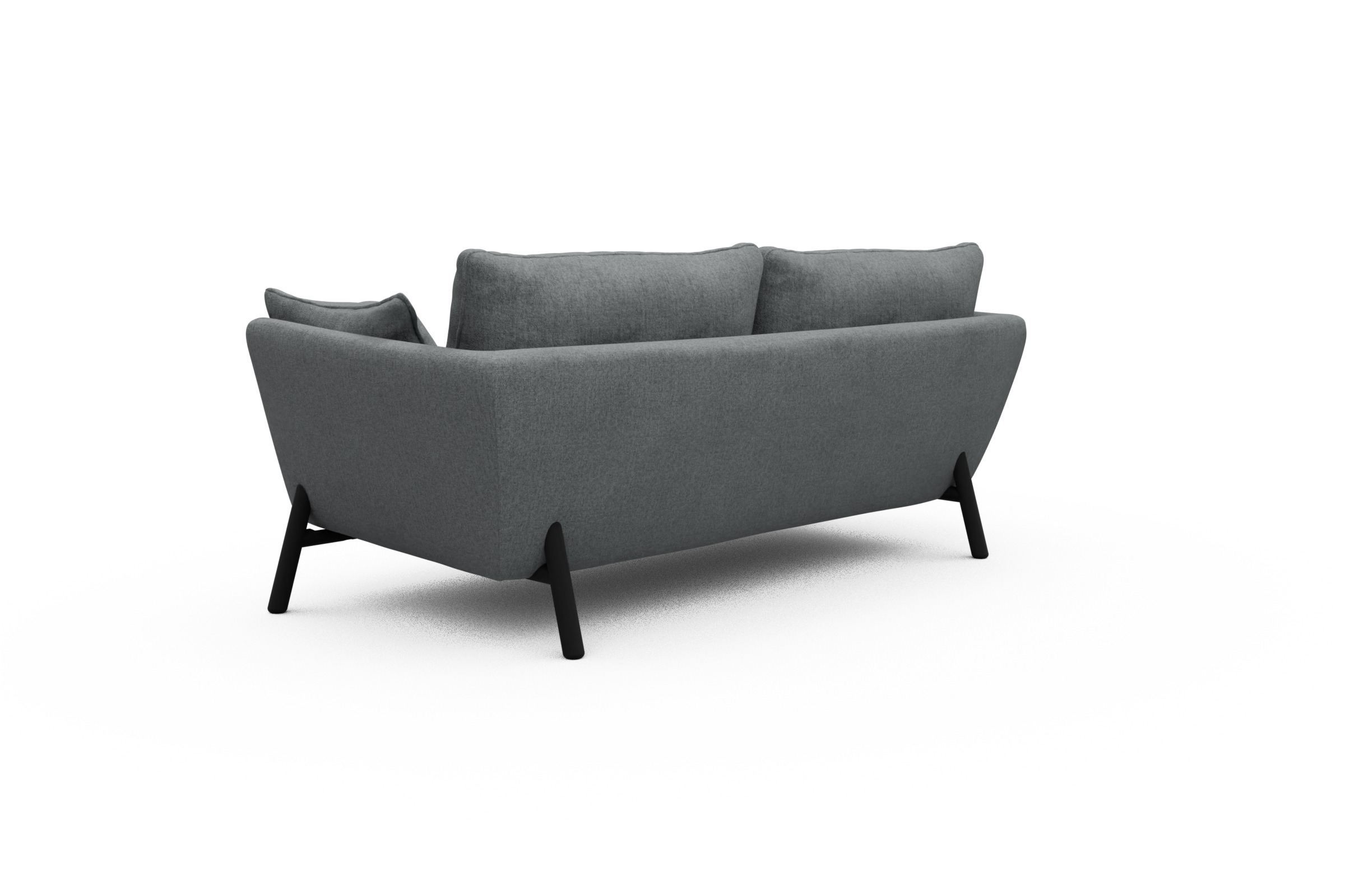 Sofa Emil 2-Sitzer Beinfarbe Eiche Schwarz Casone-Gravel-Grey
