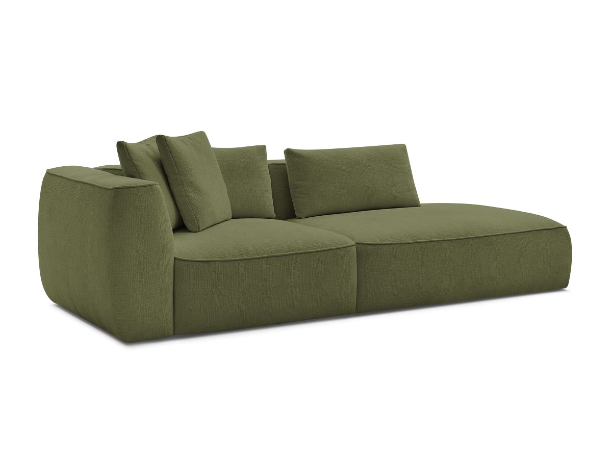 Bobochic Leopold Sofa 3-Sitzer Strukturstoff Dunkelgrün Armlehne links