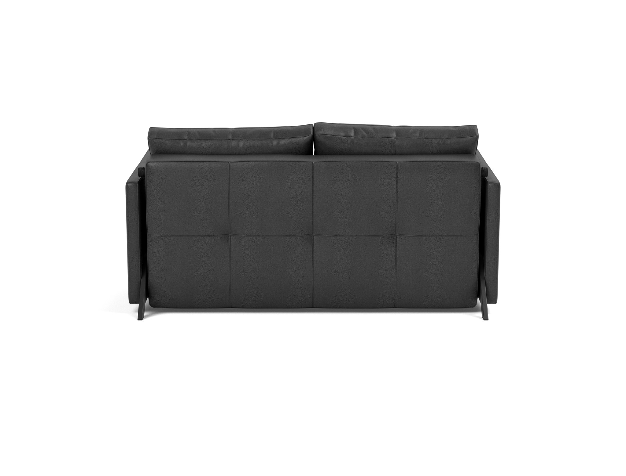 Schlafsofa Cubed mit Armlehnen 140 Lederoptik Faunal 550-Black