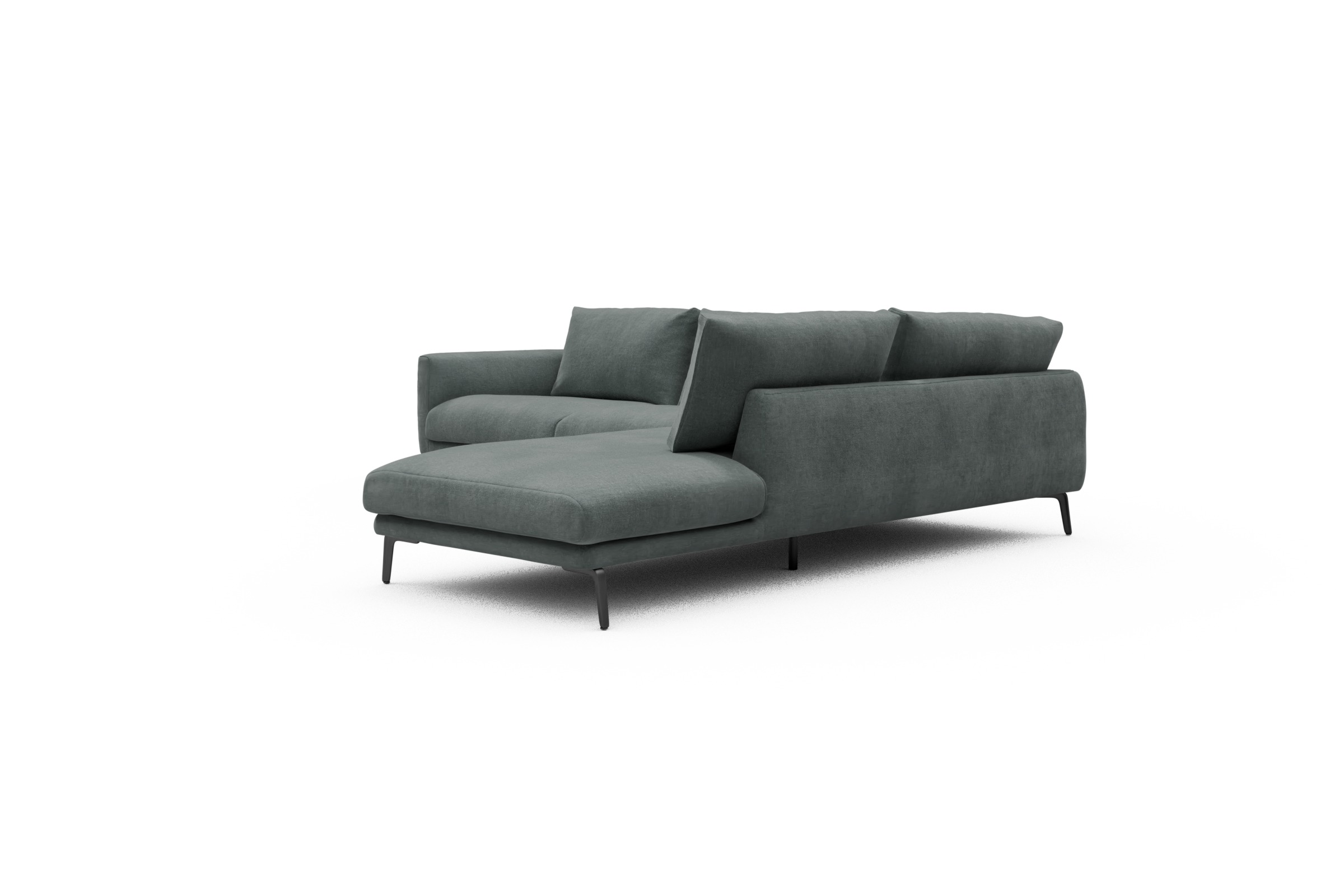 Ecksofa Karl Relax-Ecke rechts mit 2,5-Sitzer Smooth-Silver-Grey