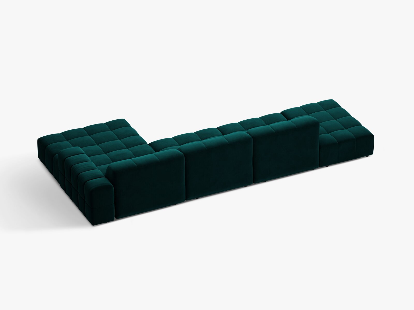 Micadoni Ecksofa Jennifer 5-Sitzer Rechts Samt Venus Dunkel Petrol