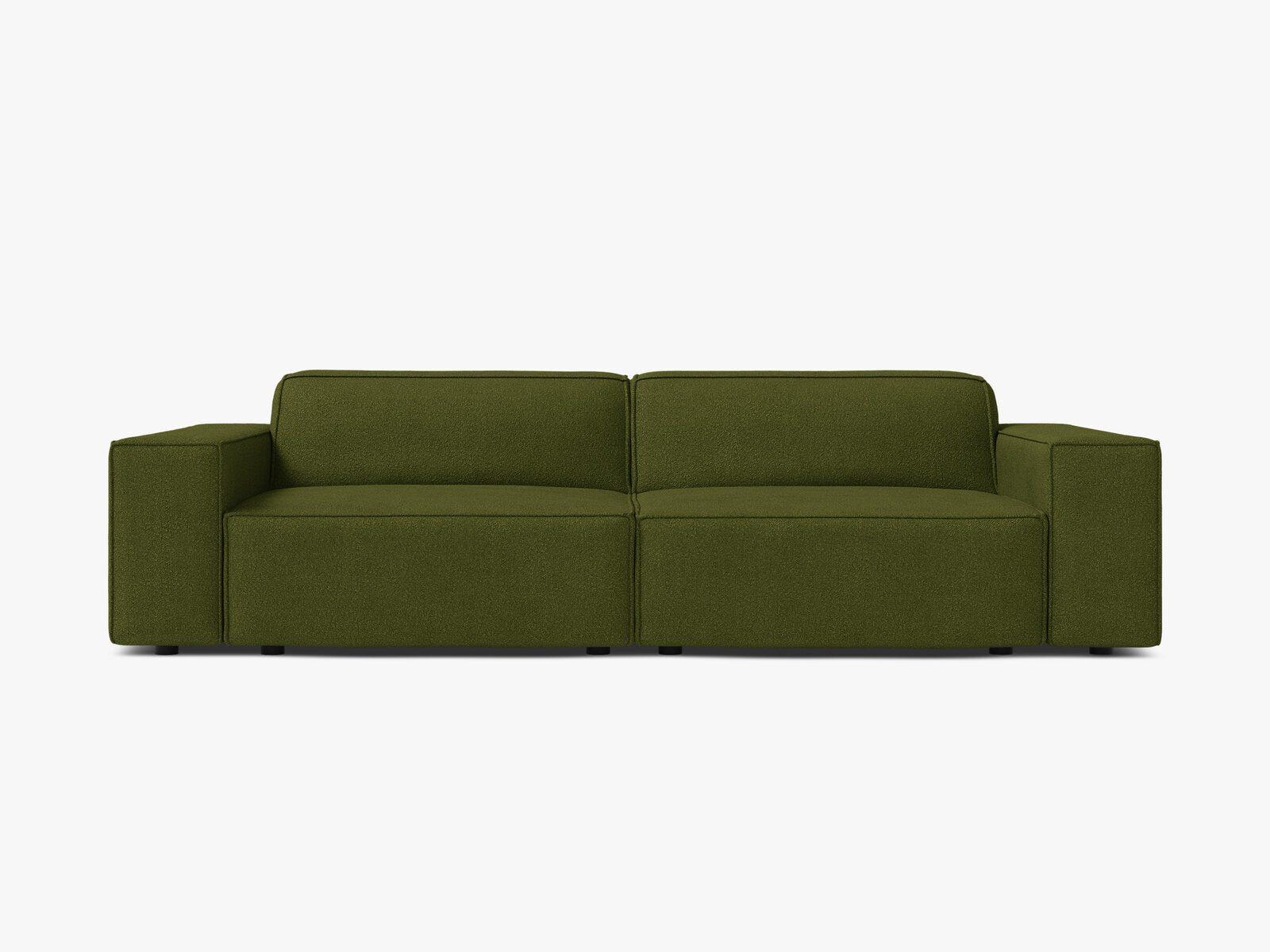 Micadoni 3-Sitzer Sofa Jodie Boucle Baloo Dunkel-Olivgrün