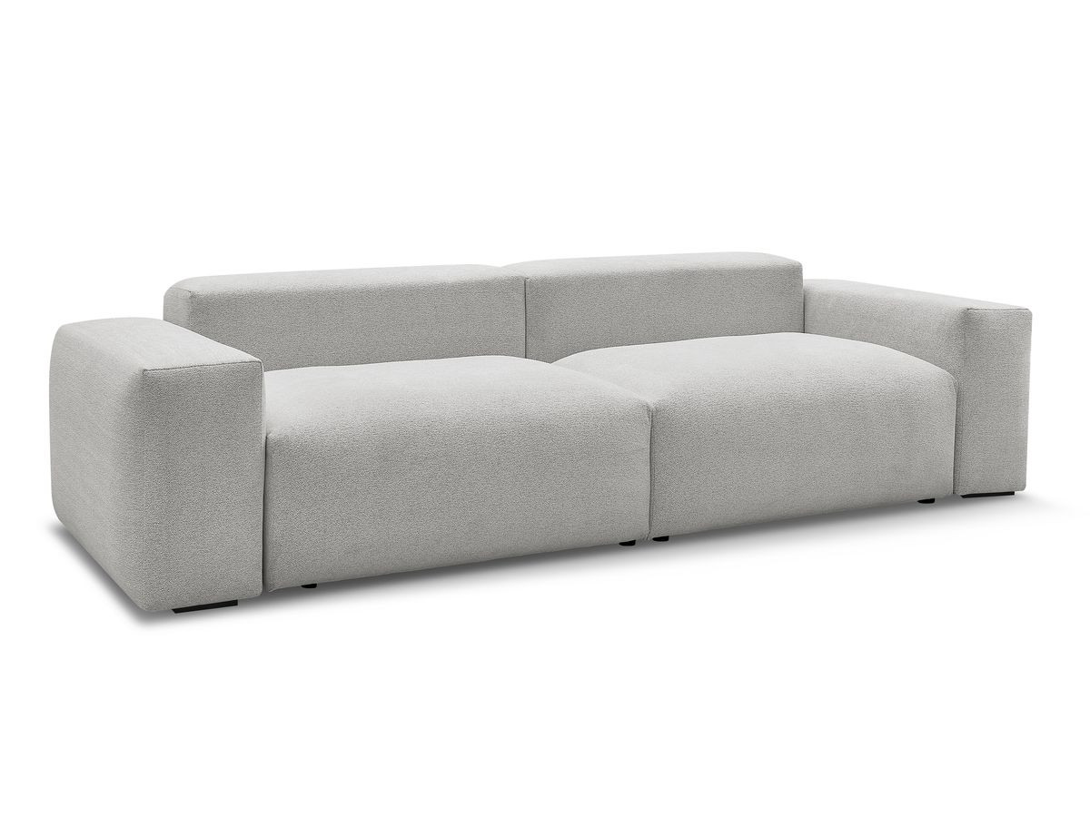 Bobochic Voltaire Sofa 4-Sitzer 320 × 124 cm Melange-Stoff Hellgrau