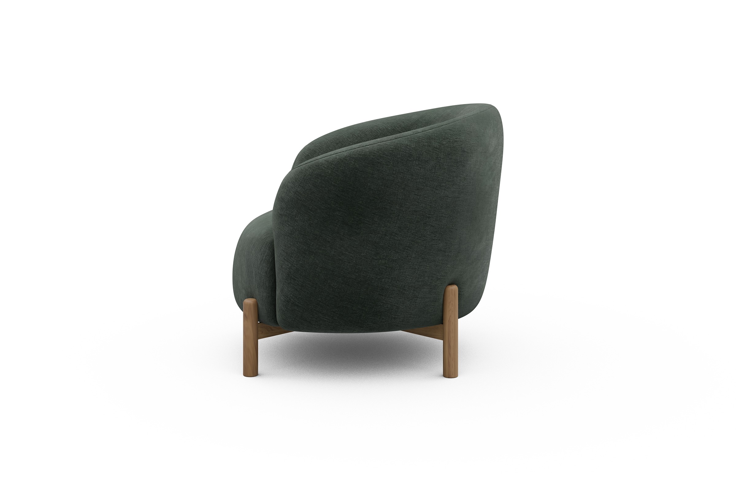 Sessel Ronda Holzbeine Eiche Natur Smooth-Laurel-Green