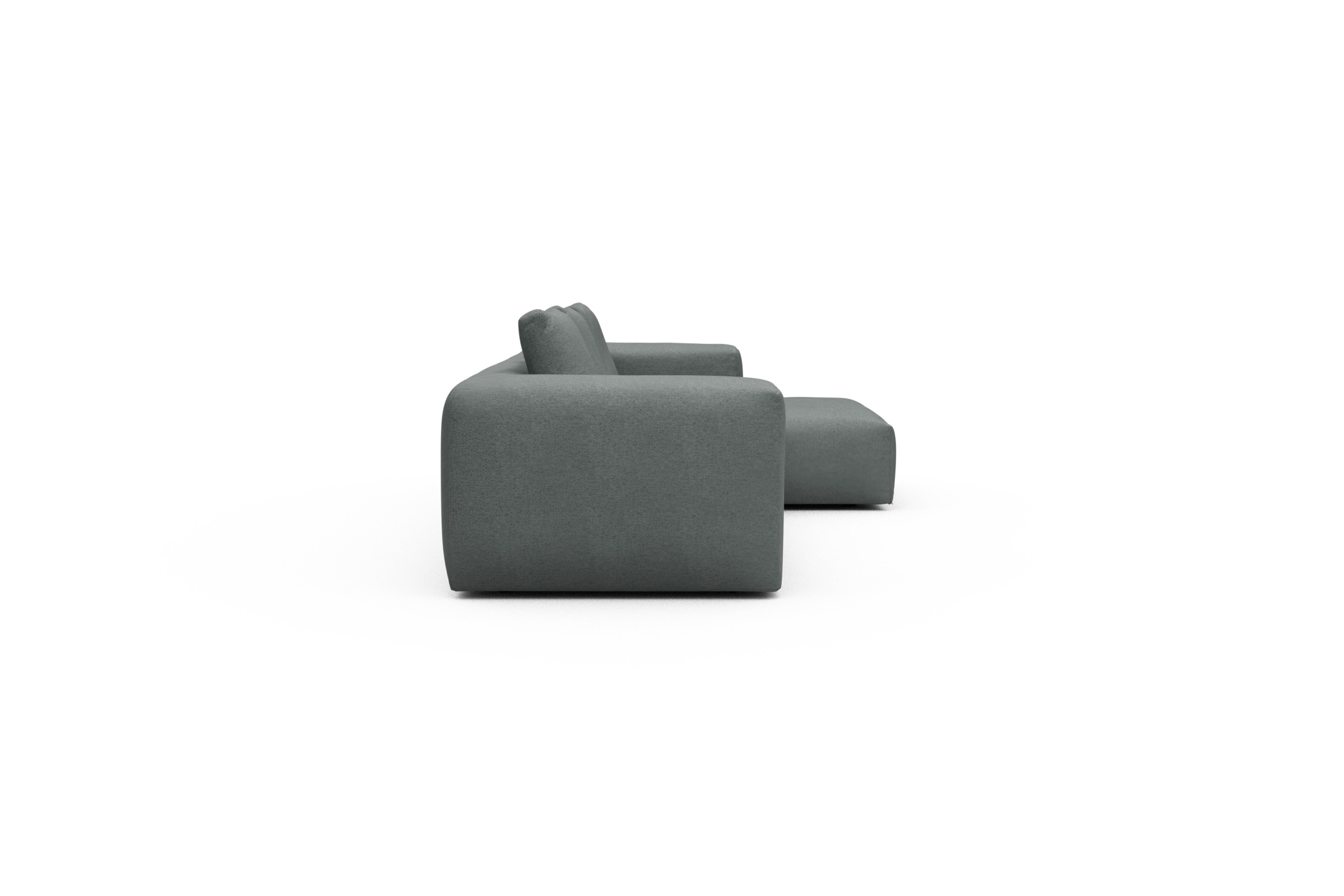 Ecksofa Fred Chaiselongue rechts mit 2,5-Sitzer Denari-Soft-Grey
