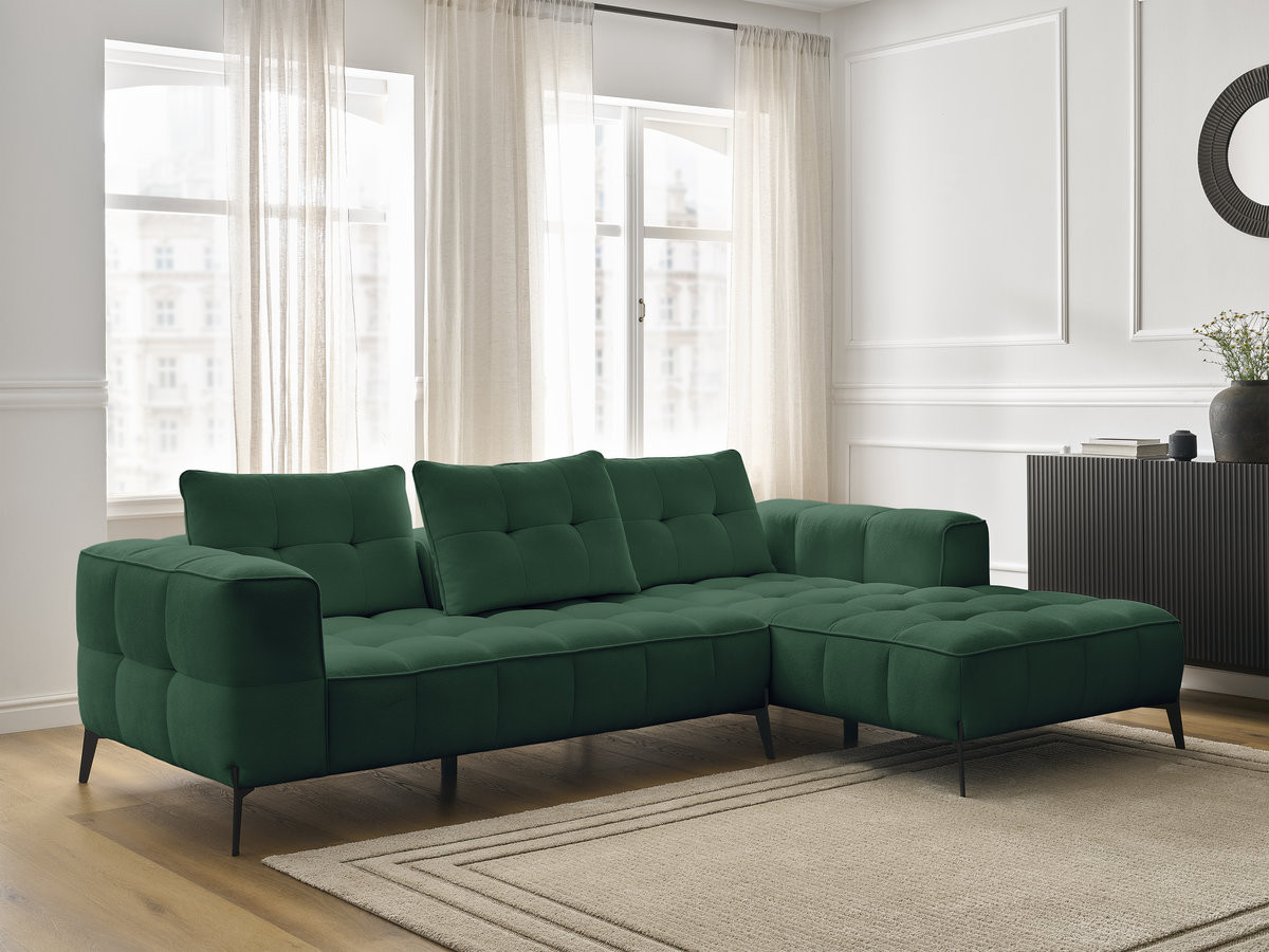 Bobochic Anis Ecksofa Strukturstoff Grün Ecke rechts