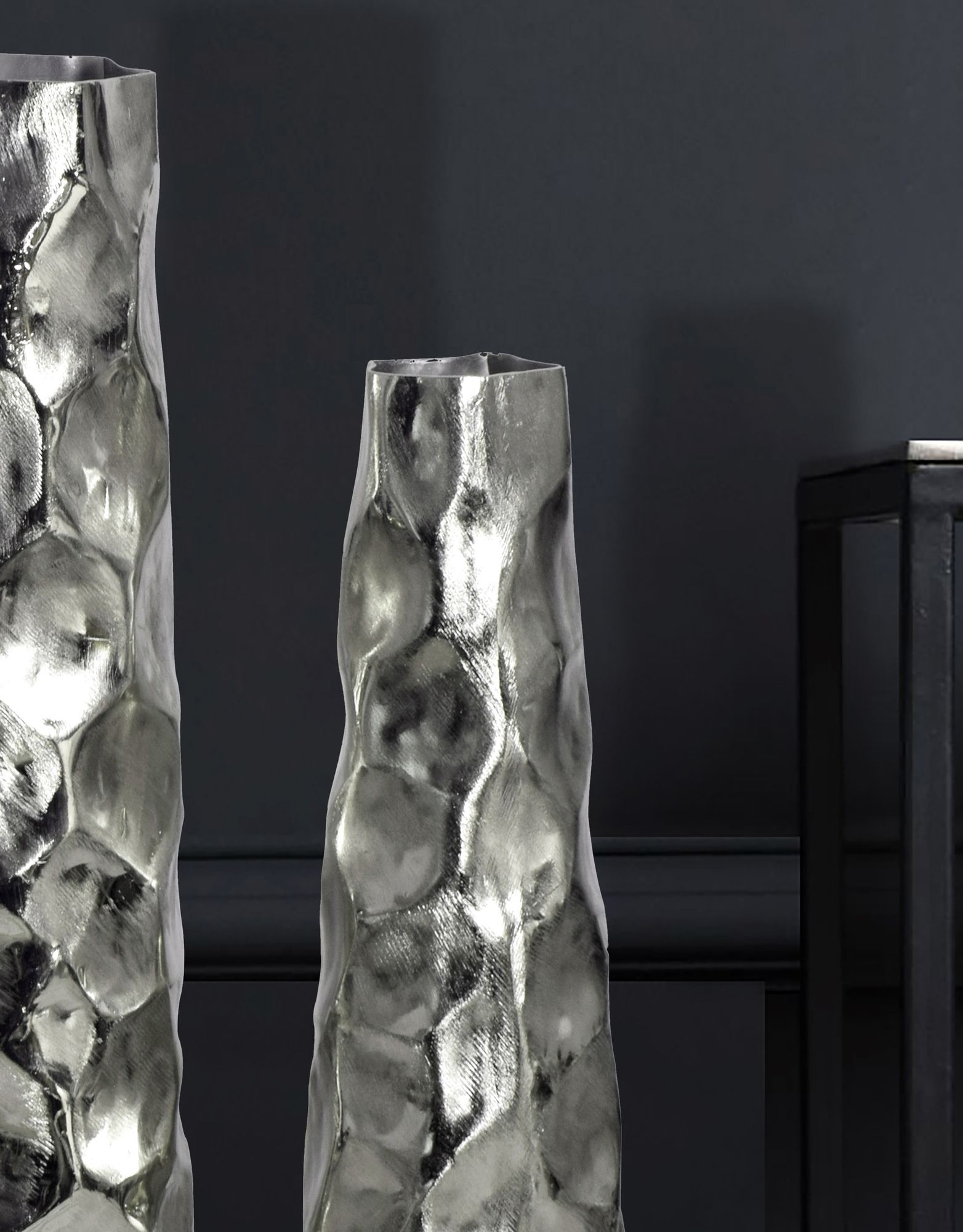 Tischvase Vikeland Aluminium Silber Ø 15 × H 49 cm