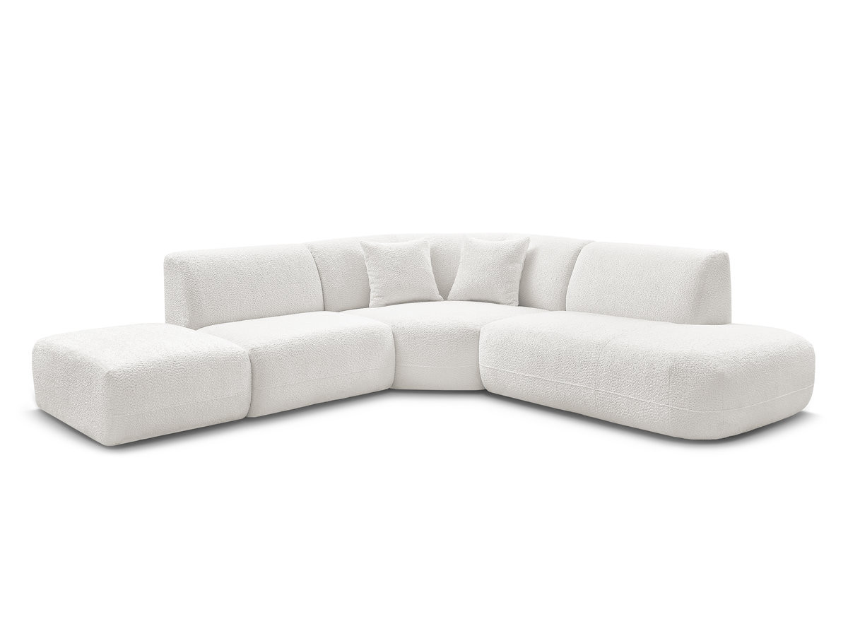 Bobochic Anda Ecksofa 279 × 264 cm Chenille Weiß Ecke rechts