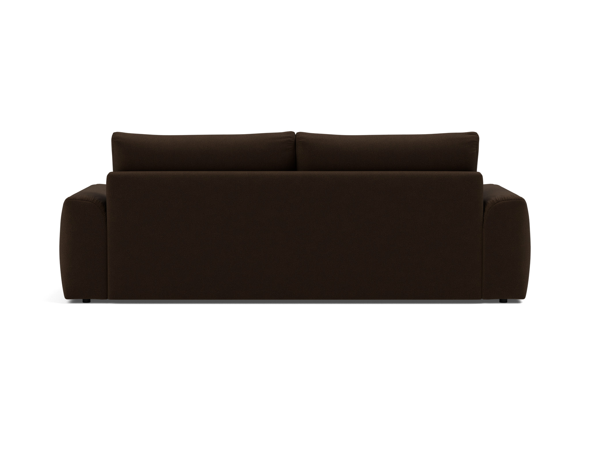 Schlafsofa Norum mit Chunky-Armlehnen Strukturierter Stoff Taura 358-Chocco