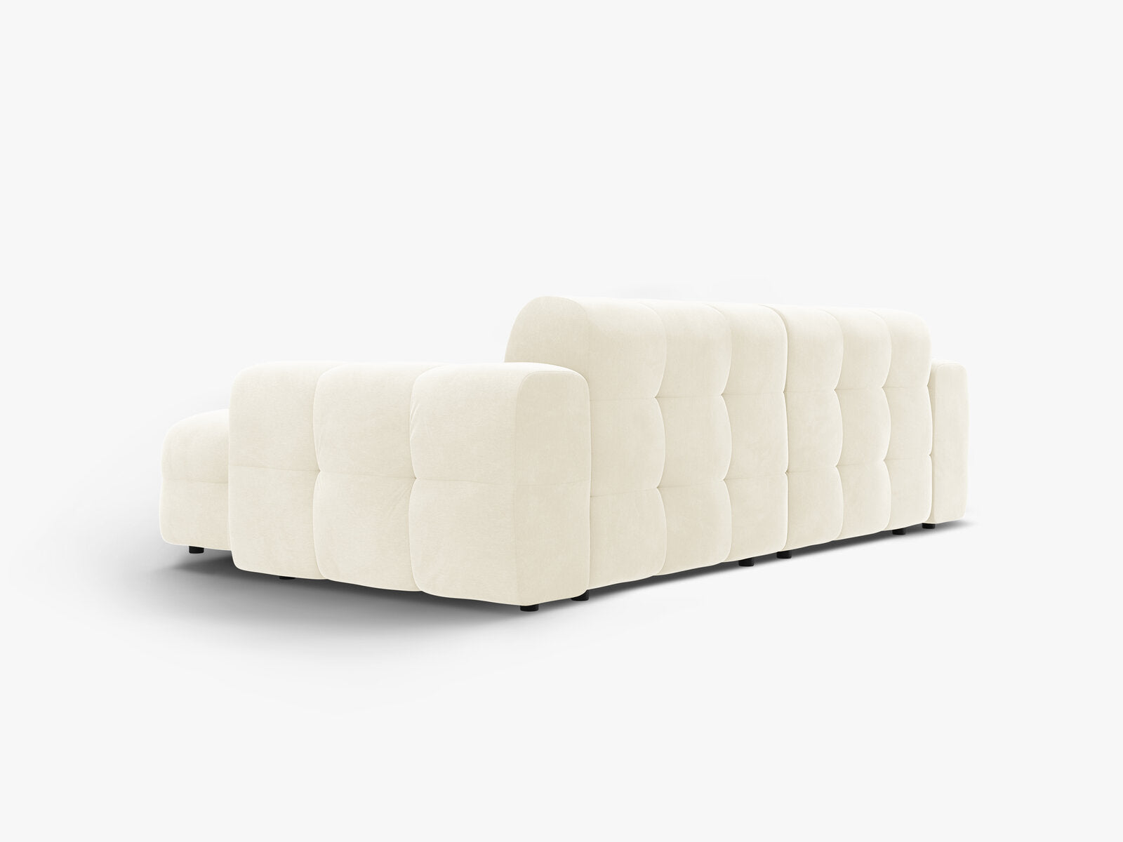 Micadoni Ecksofa Kendal 4-Sitzer Rechts Samt Elfenbein