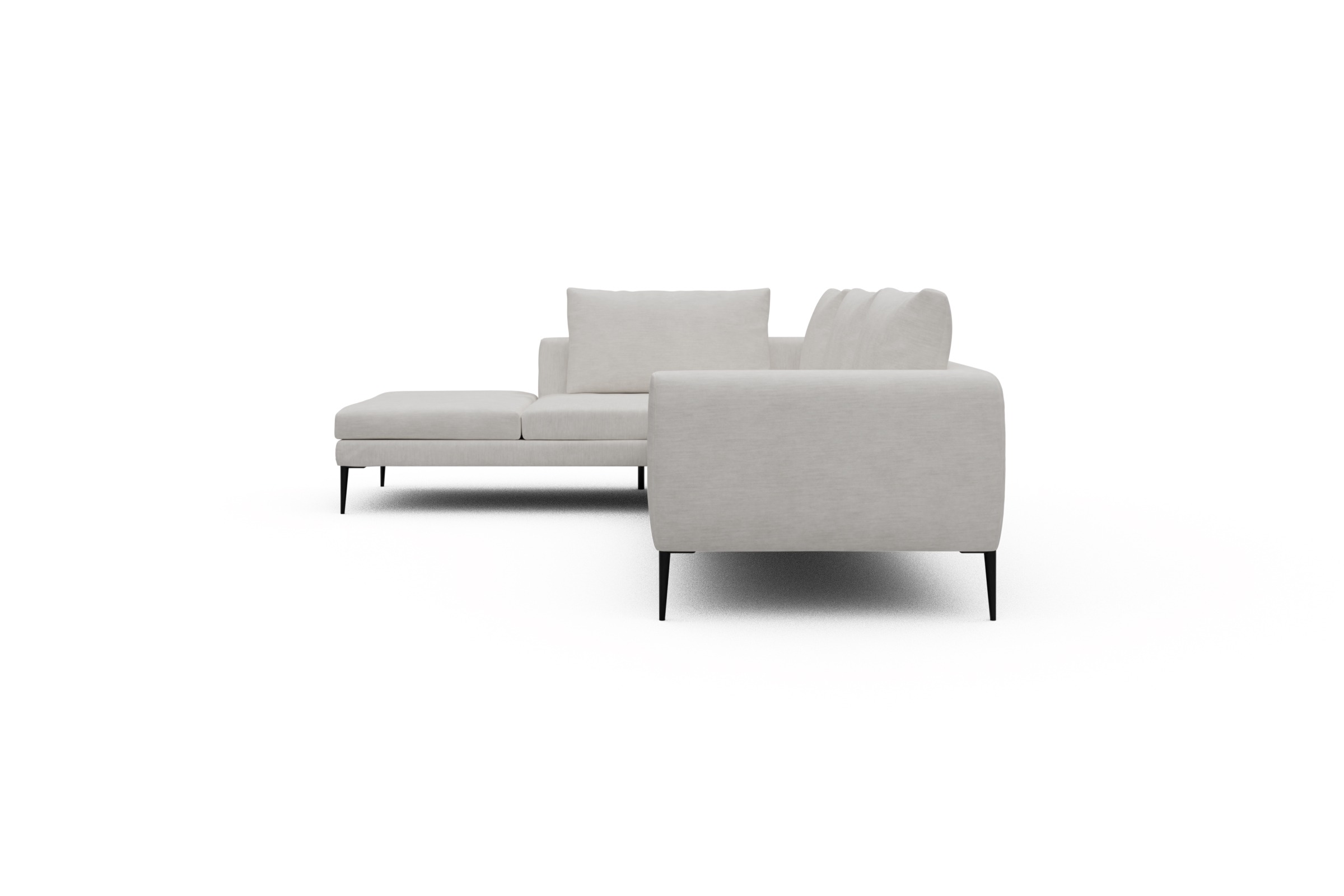 Ecksofa Paul Relax-Ecke rechts mit 3-Sitzer Vivus-Dusty-Off-White