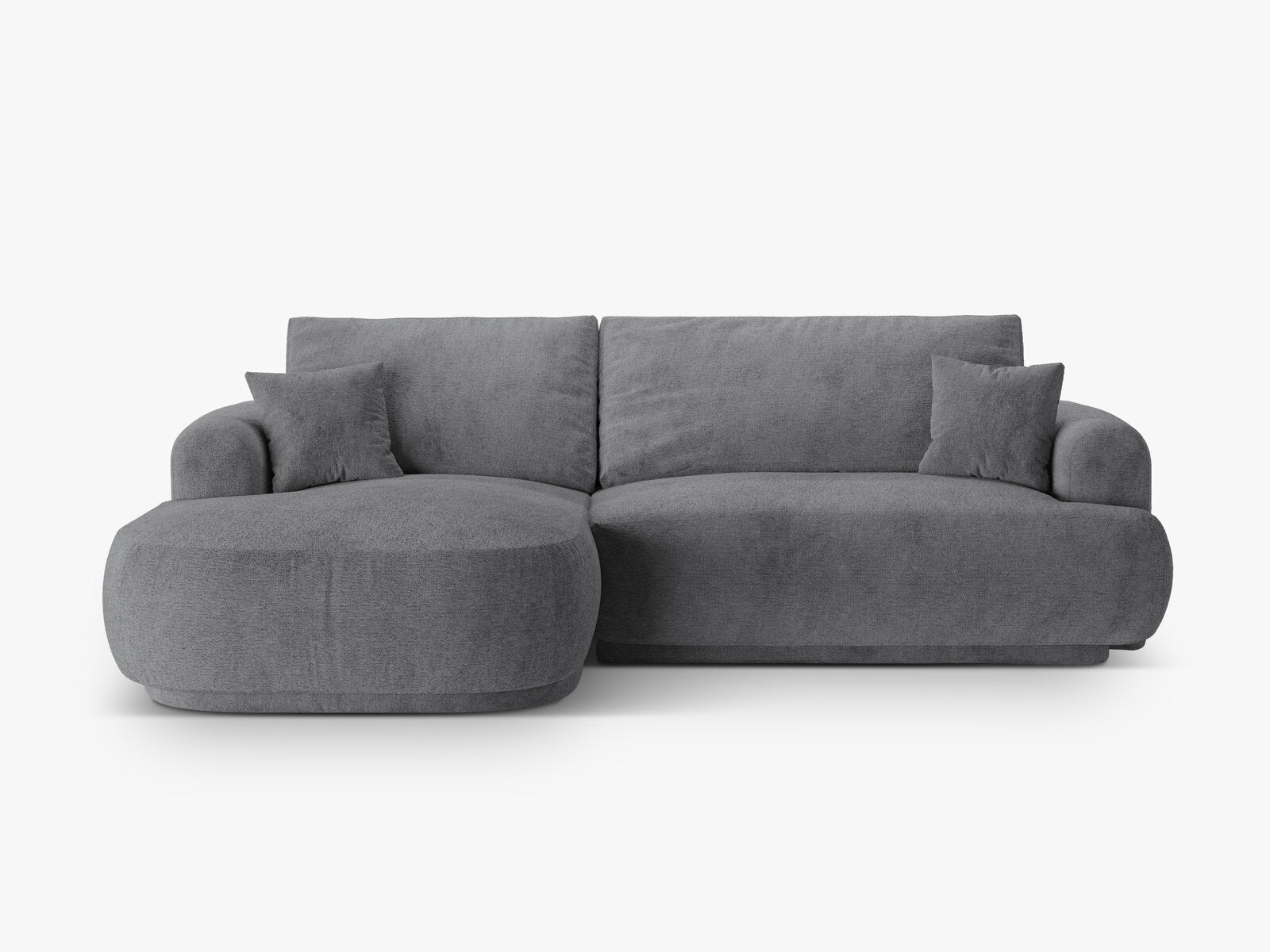 Micadoni Ella Ecksofa mit Bettfunktion und Stauraum Links Strukturierter Stoff Sorella Grau