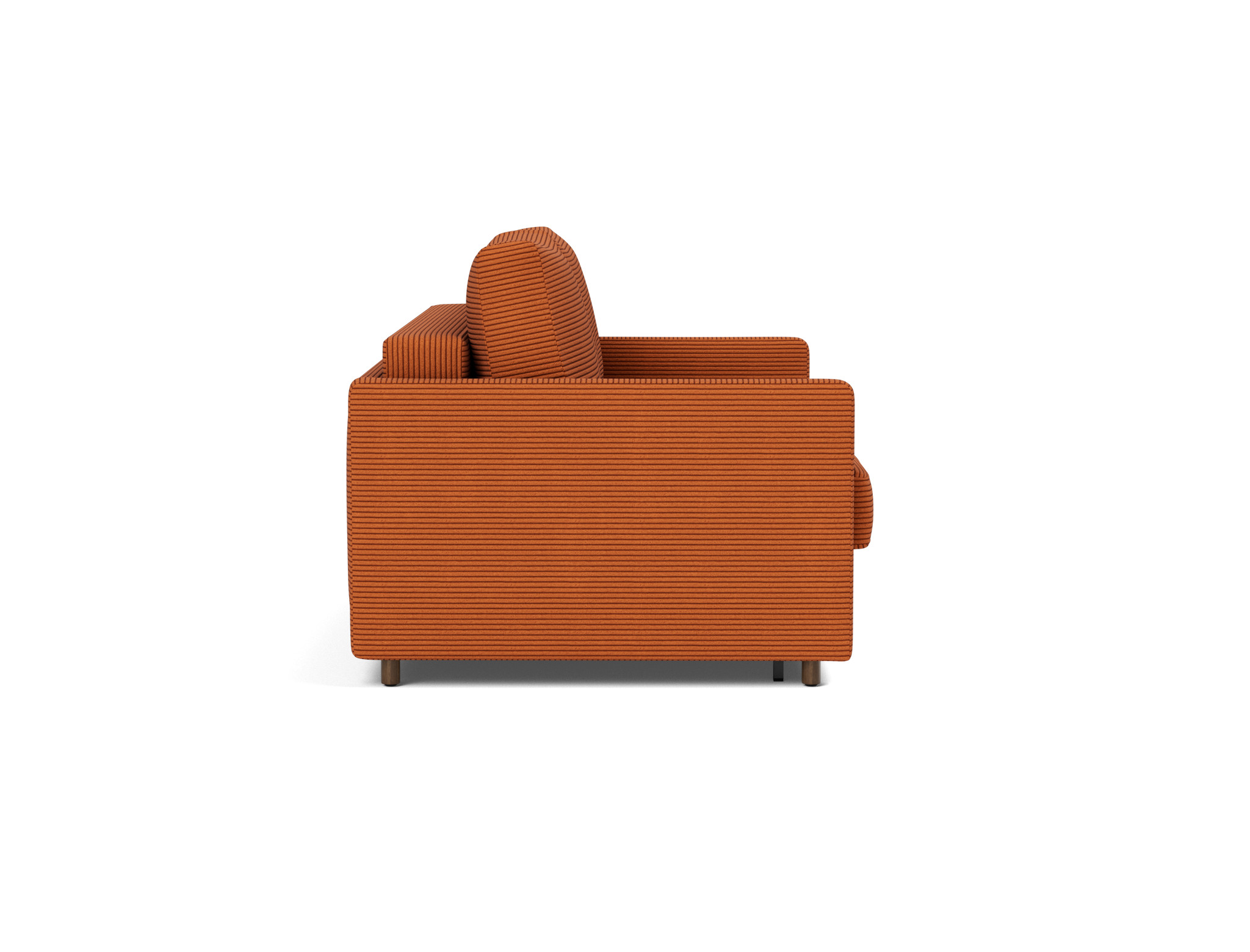 Schlafsofa Neah mit Slim-Armlehnen 140 Kord Corduroy 595-Burnt-Orange