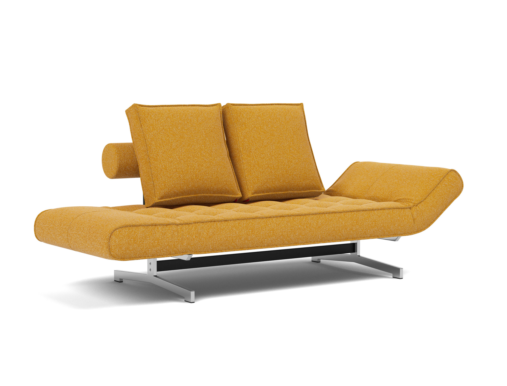 Tagesbett Ghia Boucle Skandi 536-Ochre Beine Chrom