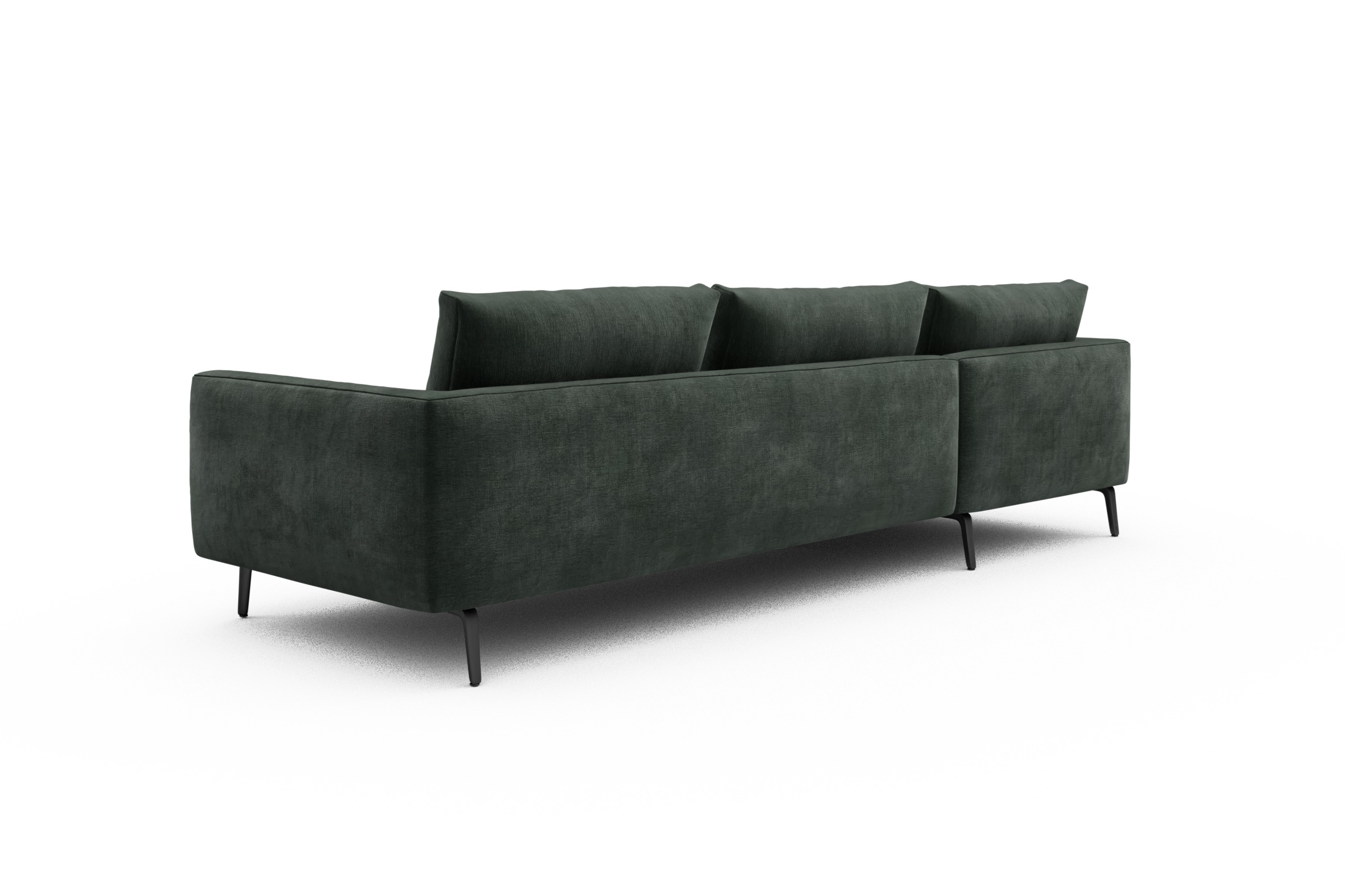 Ecksofa Karl Chaiselongue links mit 2,5-Sitzer Smooth-Laurel-Green