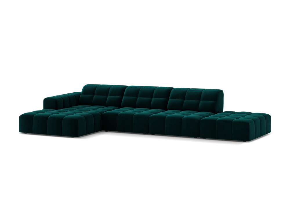 Cosmopolitan Design Ecksofa Chicago 5-Sitzer offen Samt Venus Tiefes Petrol Links