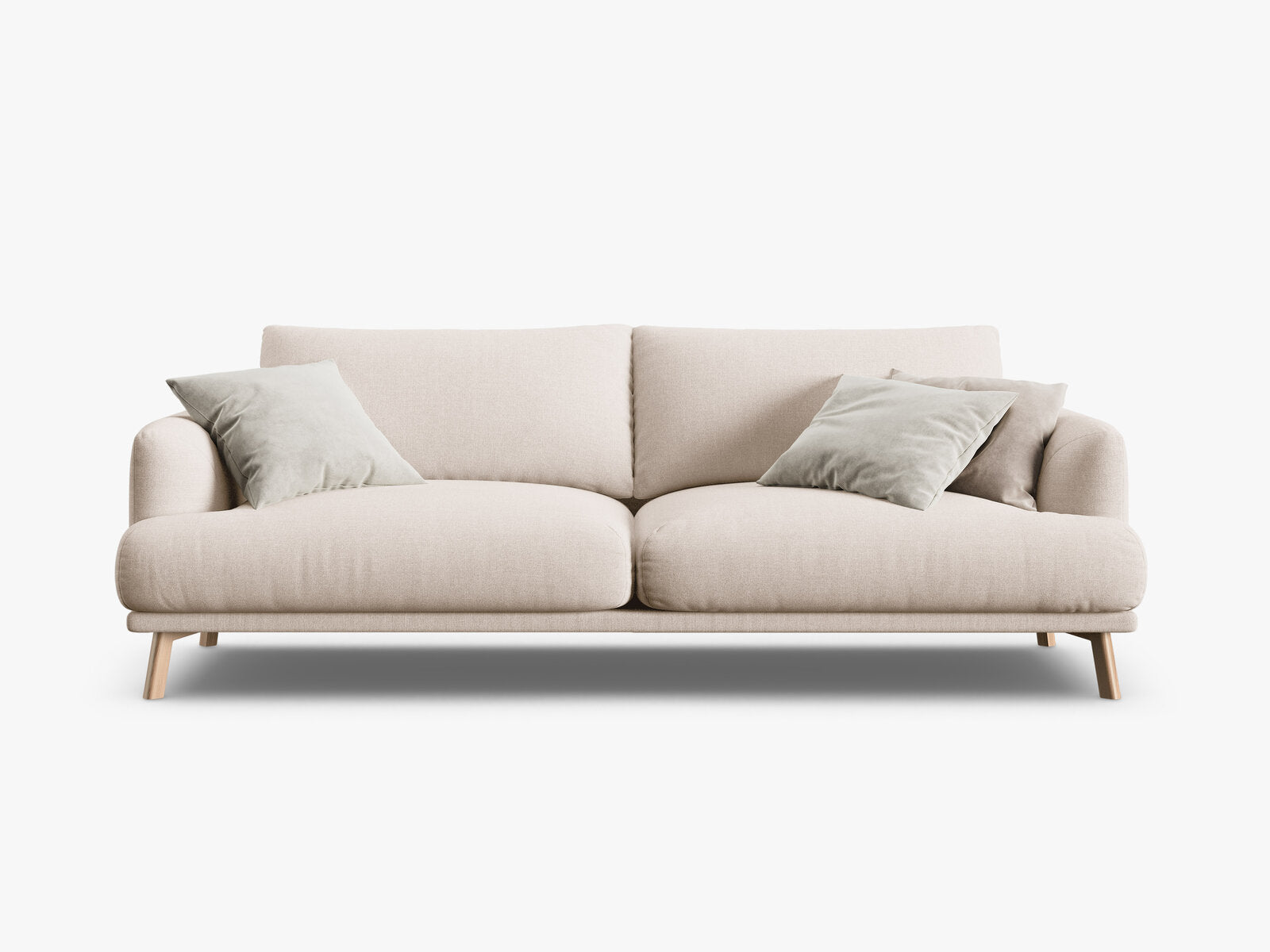 Micadoni Sofa Naomi 3-Sitzer Strukturierter Stoff Liberty Beige