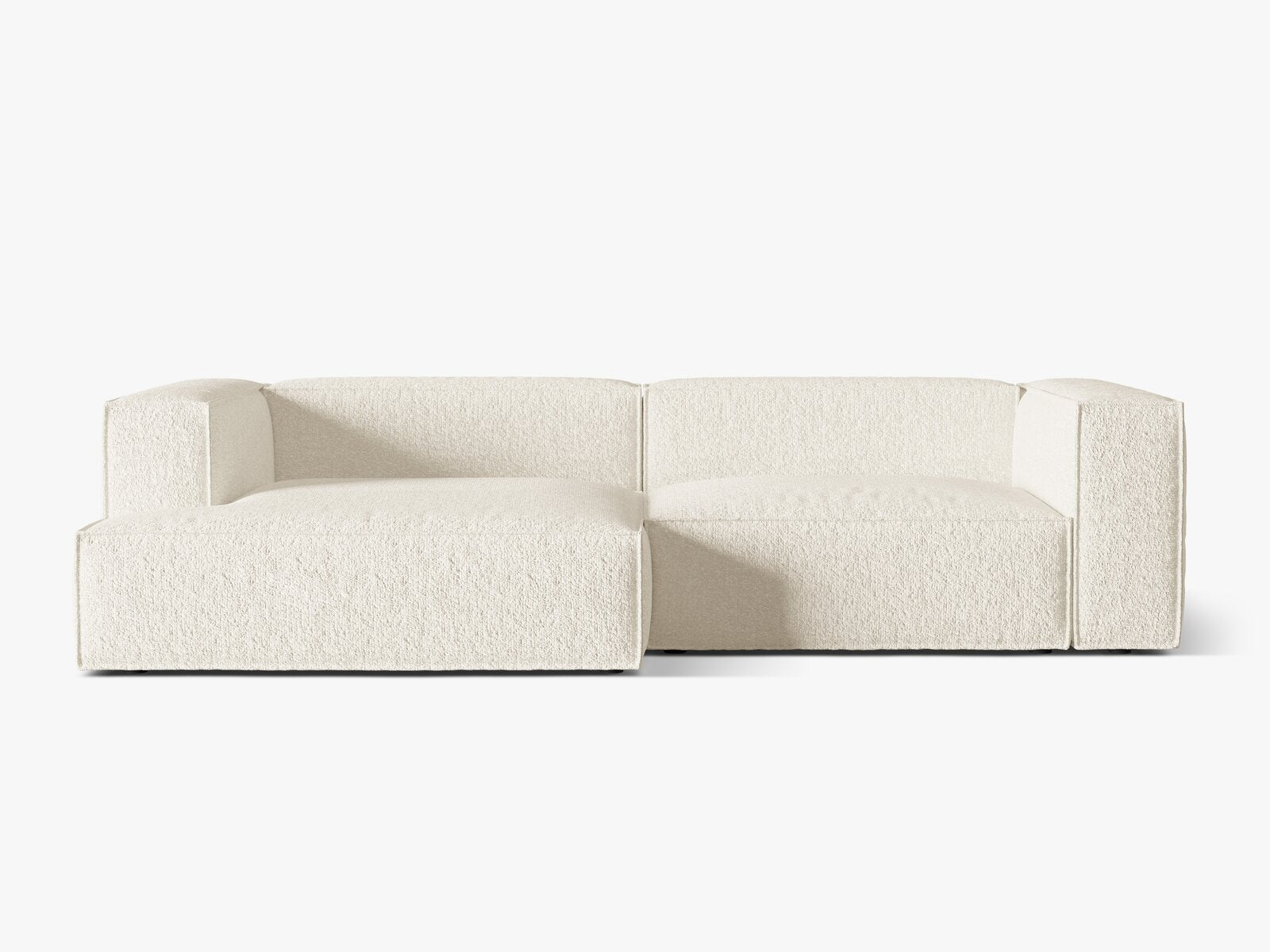 Micadoni Ecksofa Nuria 4-Sitzer Links Boucle Elfenbein