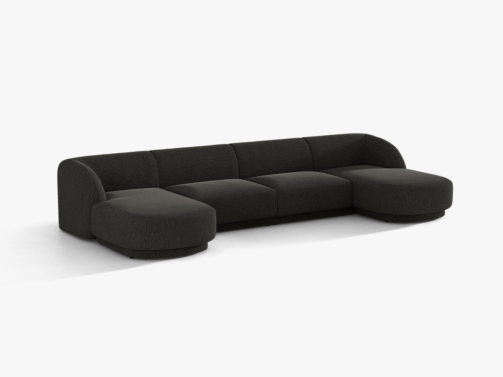Micadoni Panorama-Sofa Miley 5-Sitzer Boucle Baloo Braun