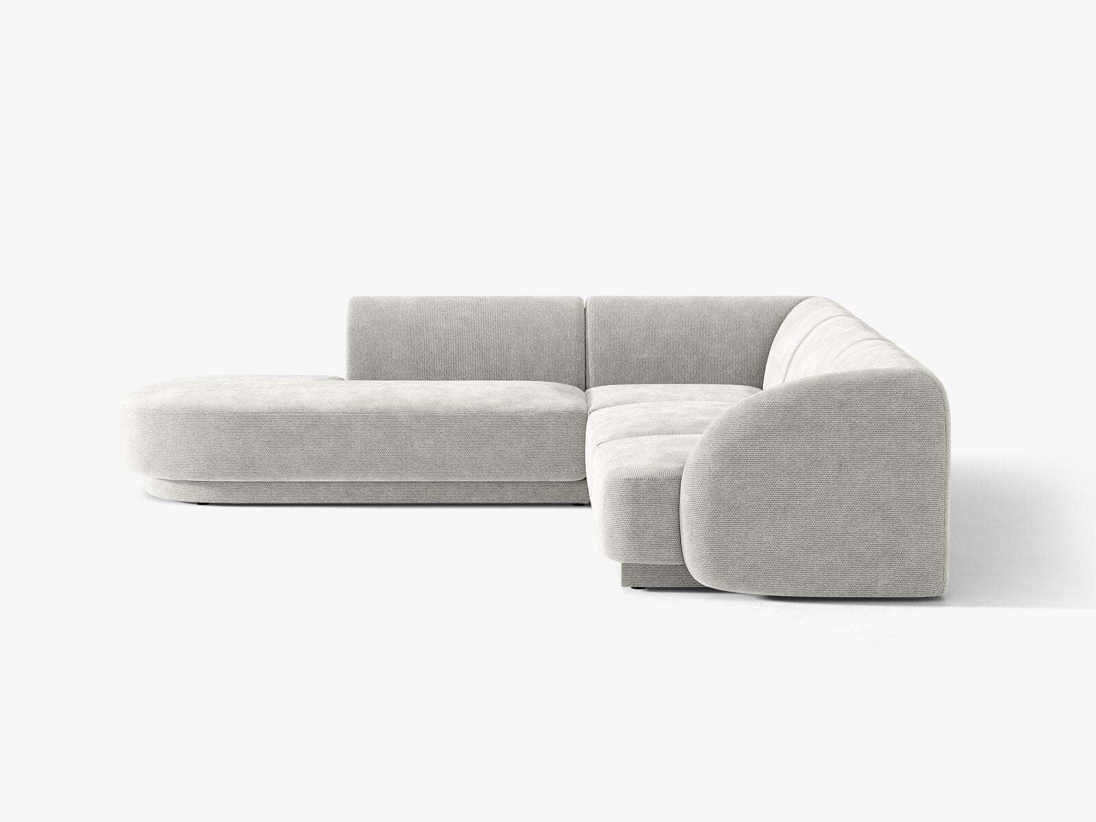 Micadoni Ecksofa Miley 6-Sitzer Links Chenille Eden Silber
