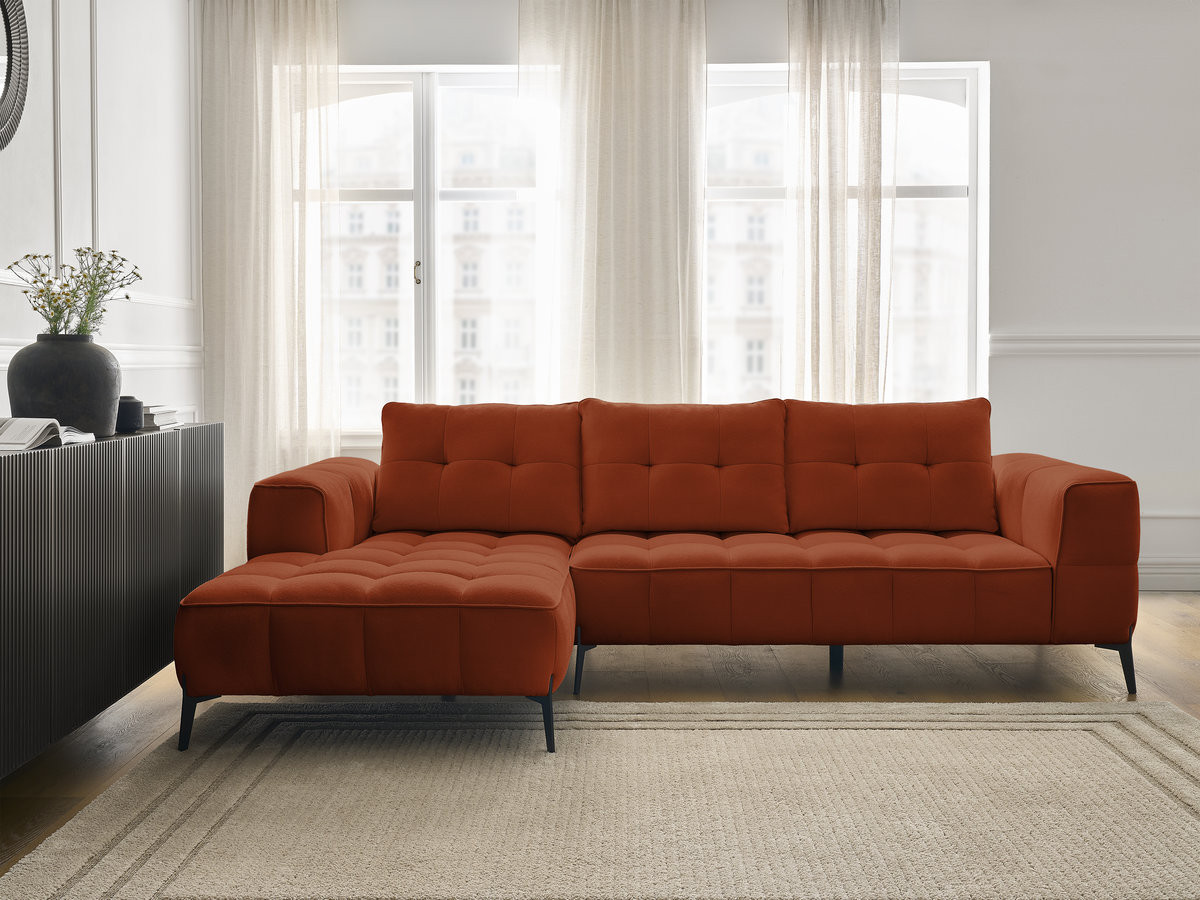 Bobochic Anis Ecksofa Strukturstoff Orange Ecke links