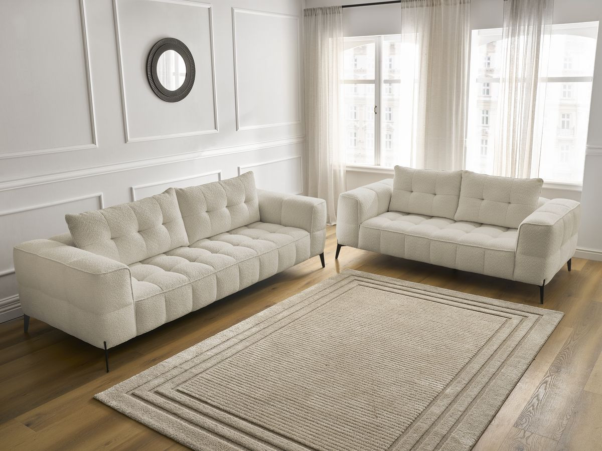 Bobochic Anis Sofa 5-Sitzer Bouclé-Stoff Beige