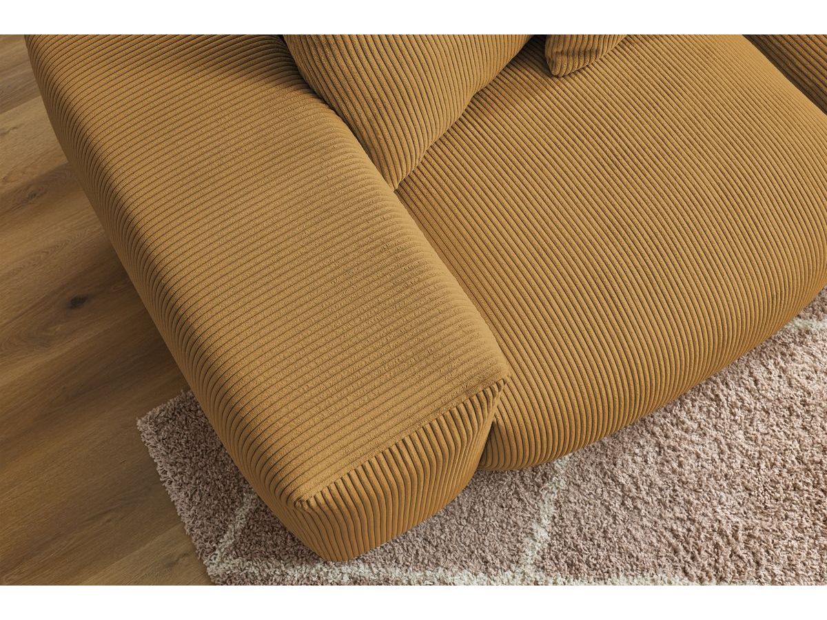 Bobochic Voltaire Sofa 3-Sitzer 248 × 100 cm Cordsamt Gelb