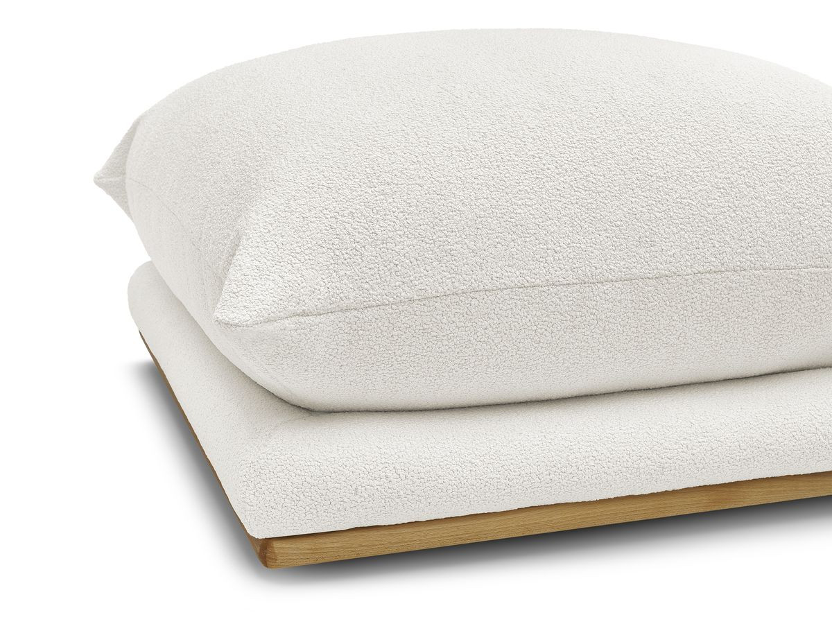 Bobochic Ernest Pouf Bouclé-Stoff Weiß