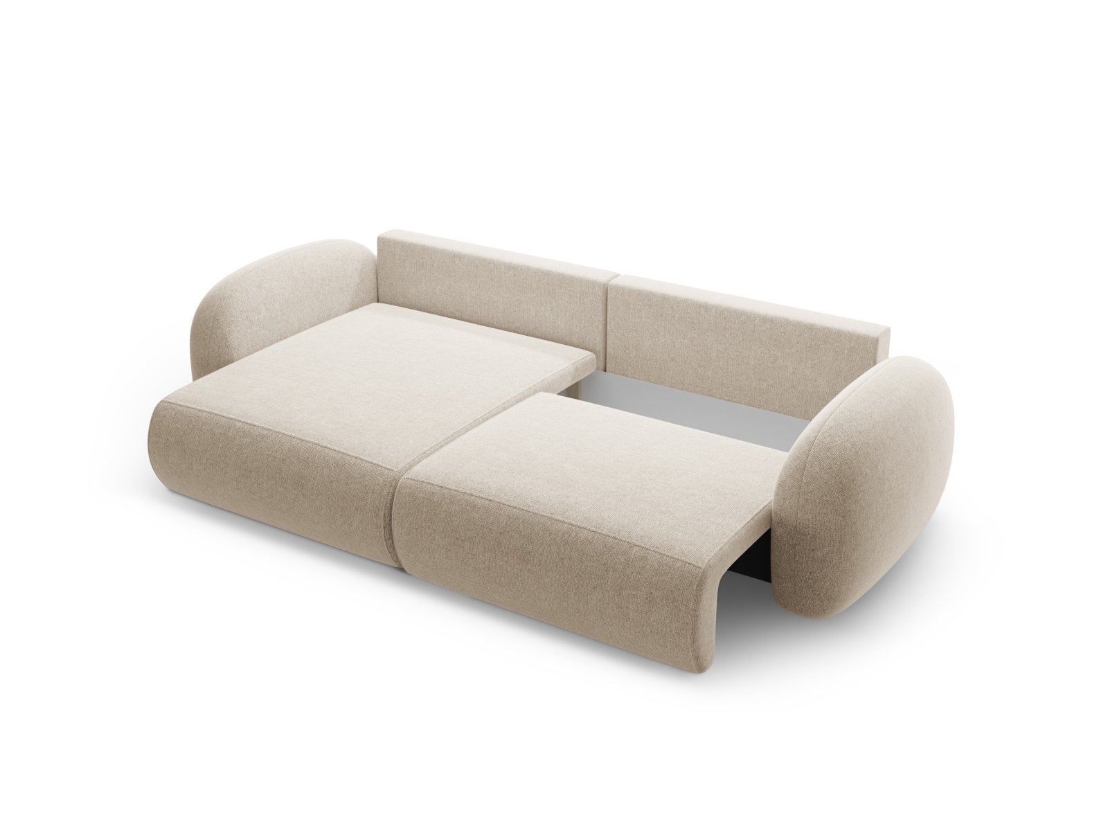 Cosmopolitan Design Wendbares Ecksofa Tonale 4-Sitzer mit Schlaffunktion und Bettkasten Chenille Eden Dunkelbeige