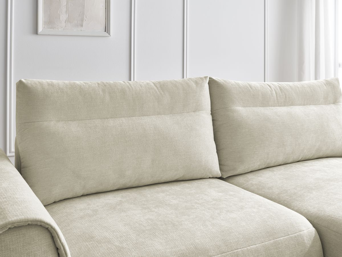 Bobochic Aden Ecksofa 246 × 152 cm Stoff Beige Ecke rechts