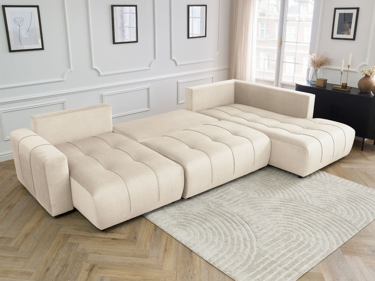Bobochic Arsene Wohnlandschaft Samt Beige Ecke links