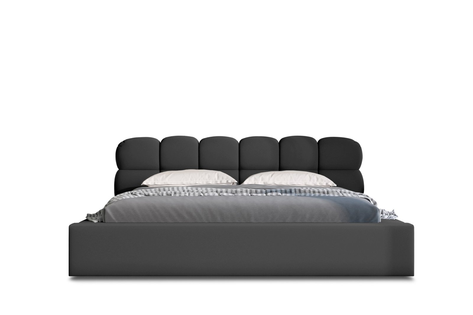 Polsterbett Vento-New Samtstoff 140x200 mit Metallrahmen Piano 17 Schwarz
