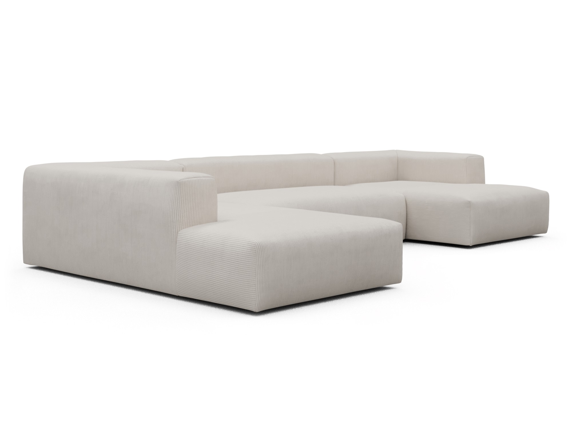 Skandi Home Wohnlandschaft Fred Relax-Ecke links mit 2-Sitzer und Chaiselongue rechts Corduroy-Ivory moebelfaktor