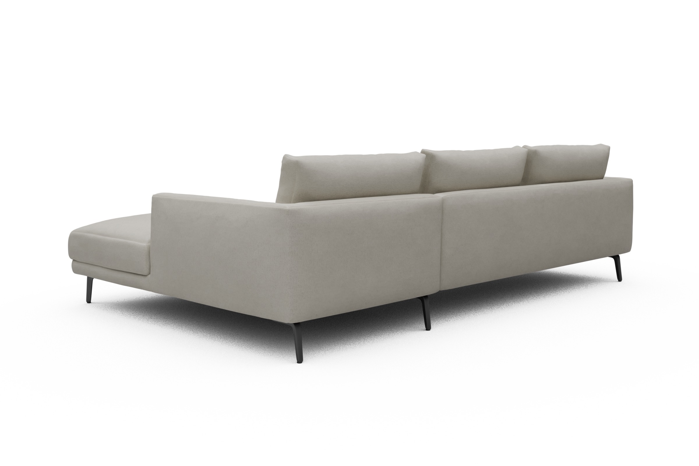 Ecksofa Karl Chaiselongue rechts mit 2,5-Sitzer Denari-Clean-Beige