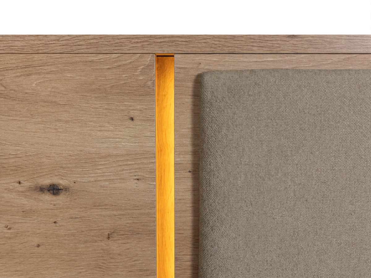 Bobochic Ryokan Polsterbett mit Bettkasten Strukturstoff Taupe, Liegefläche 140 × 190 cm